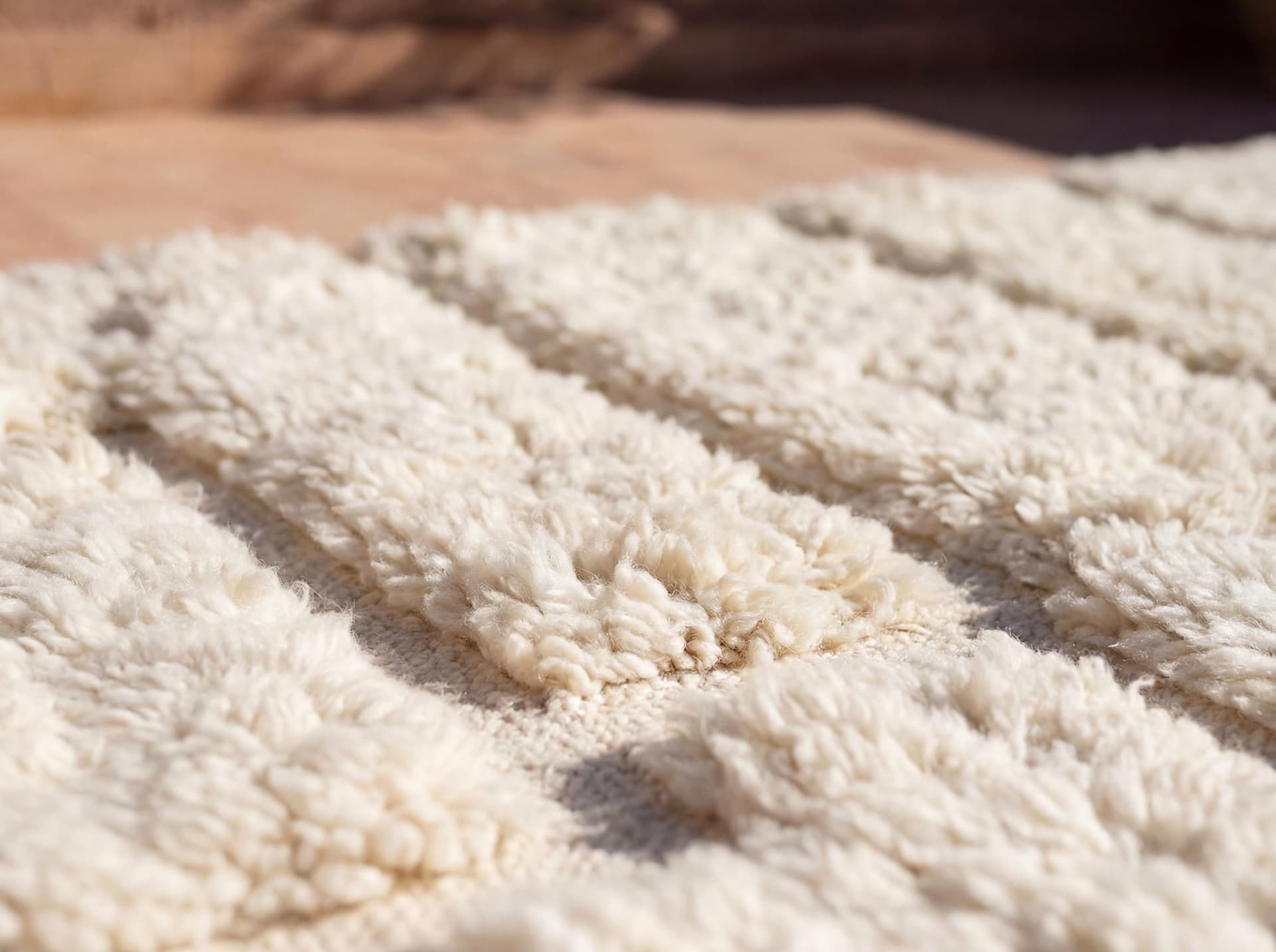 Ivory Geometric Shag Rug