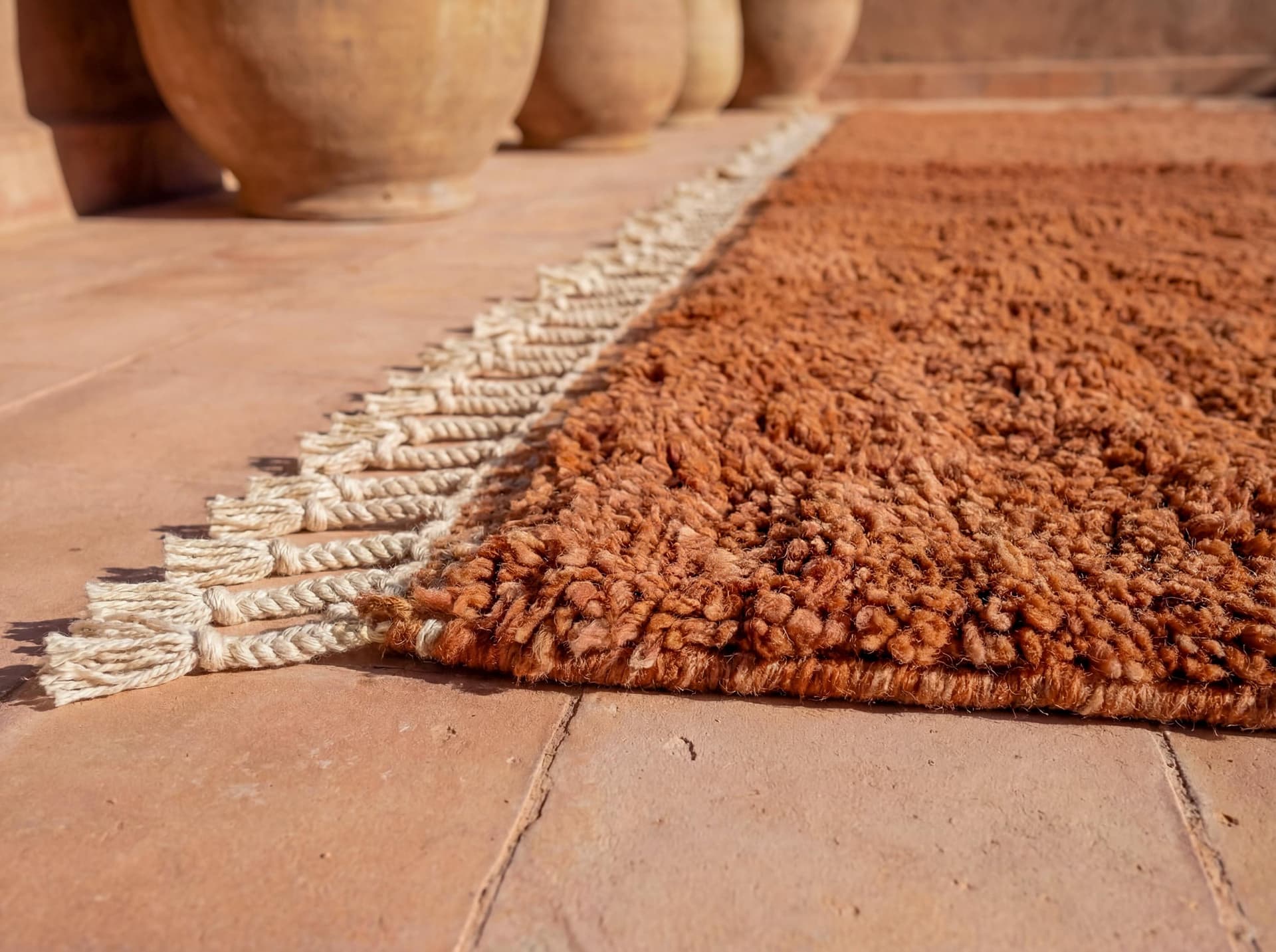Terracotta Split Beni Ourain Rug