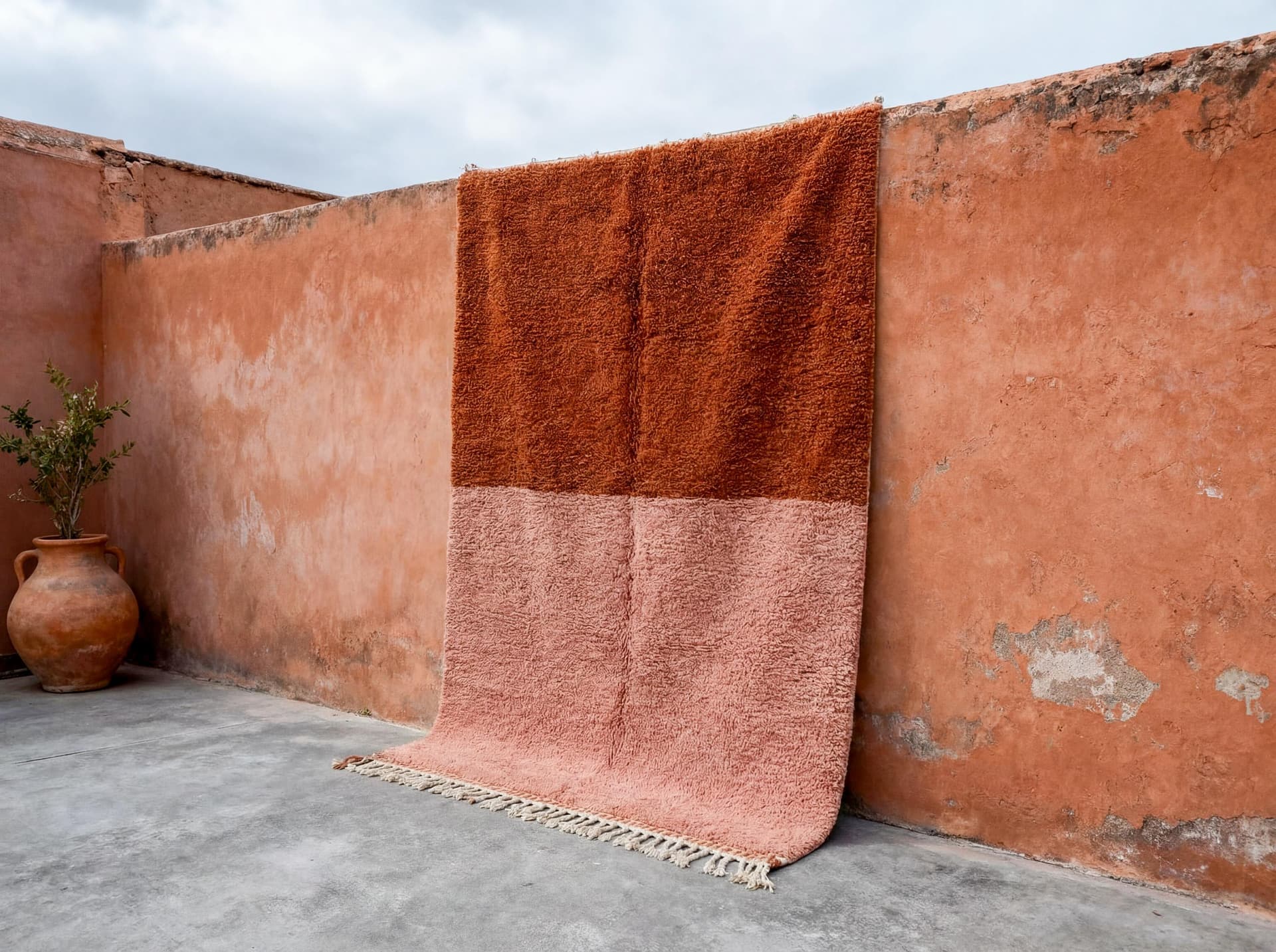 Terracotta Split Beni Ourain Rug