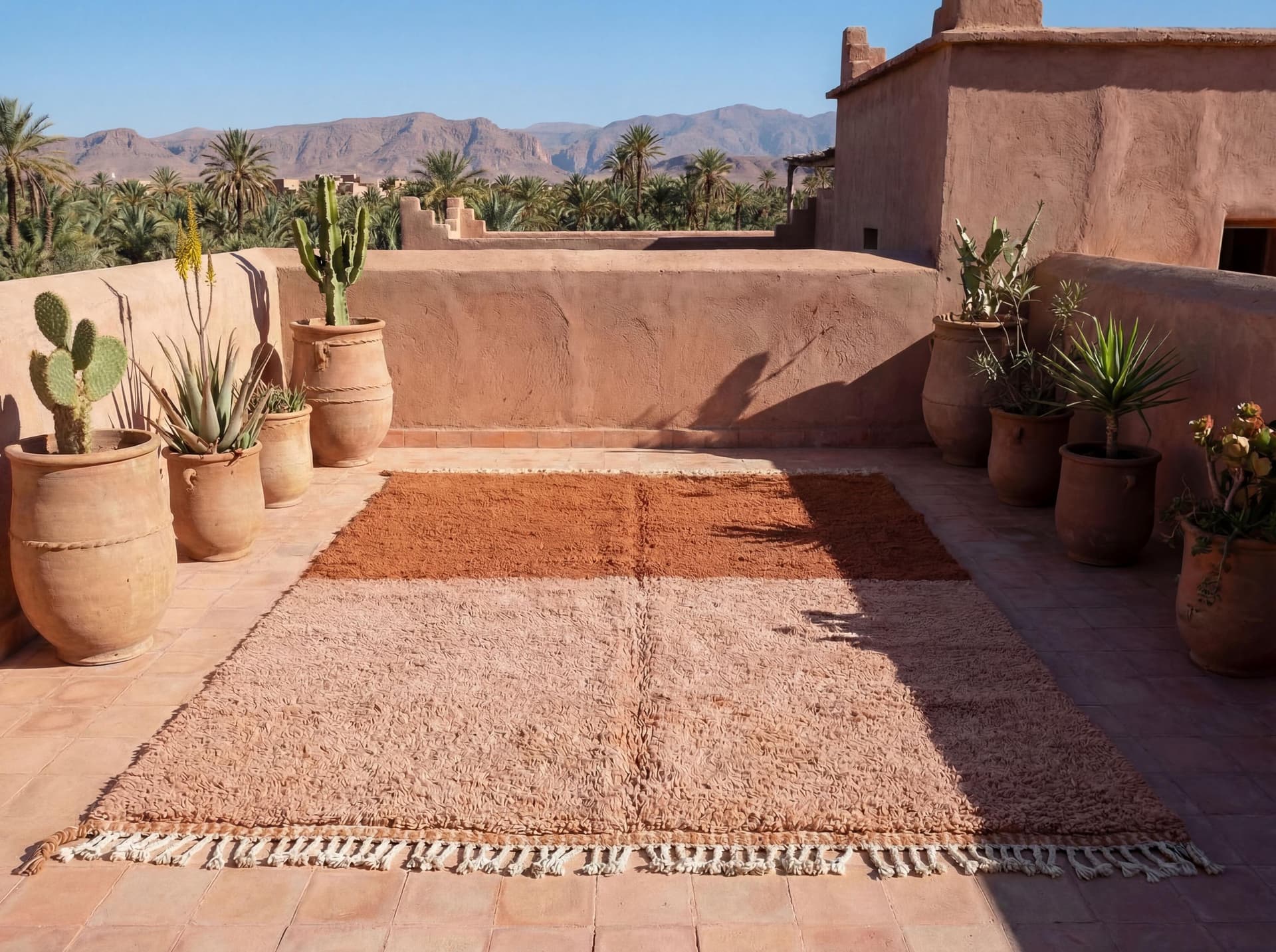 Terracotta Split Beni Ourain Rug