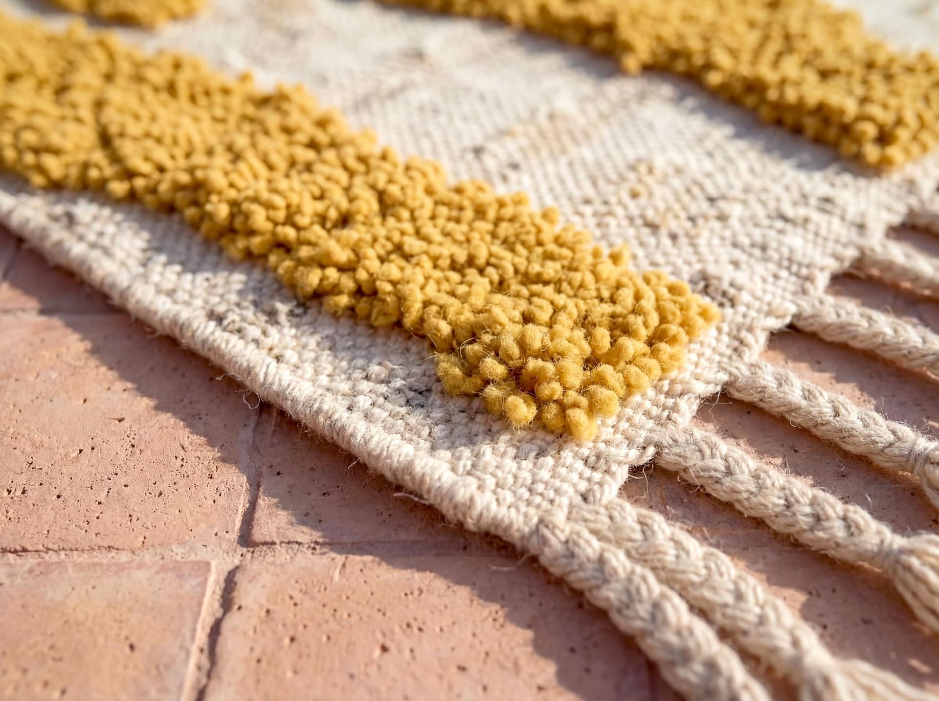 Mustard Abstract Shag Rug