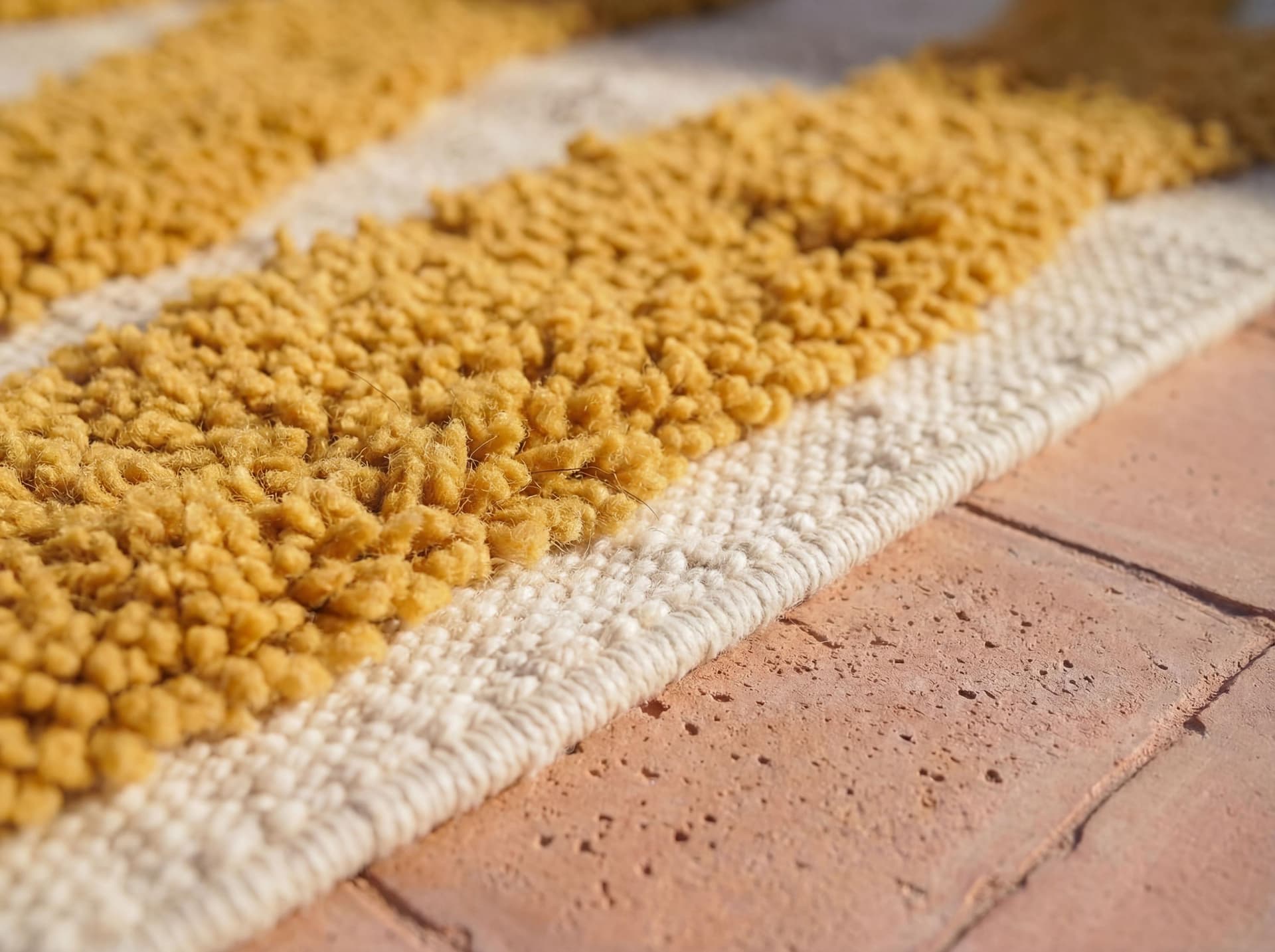 Mustard Abstract Shag Rug