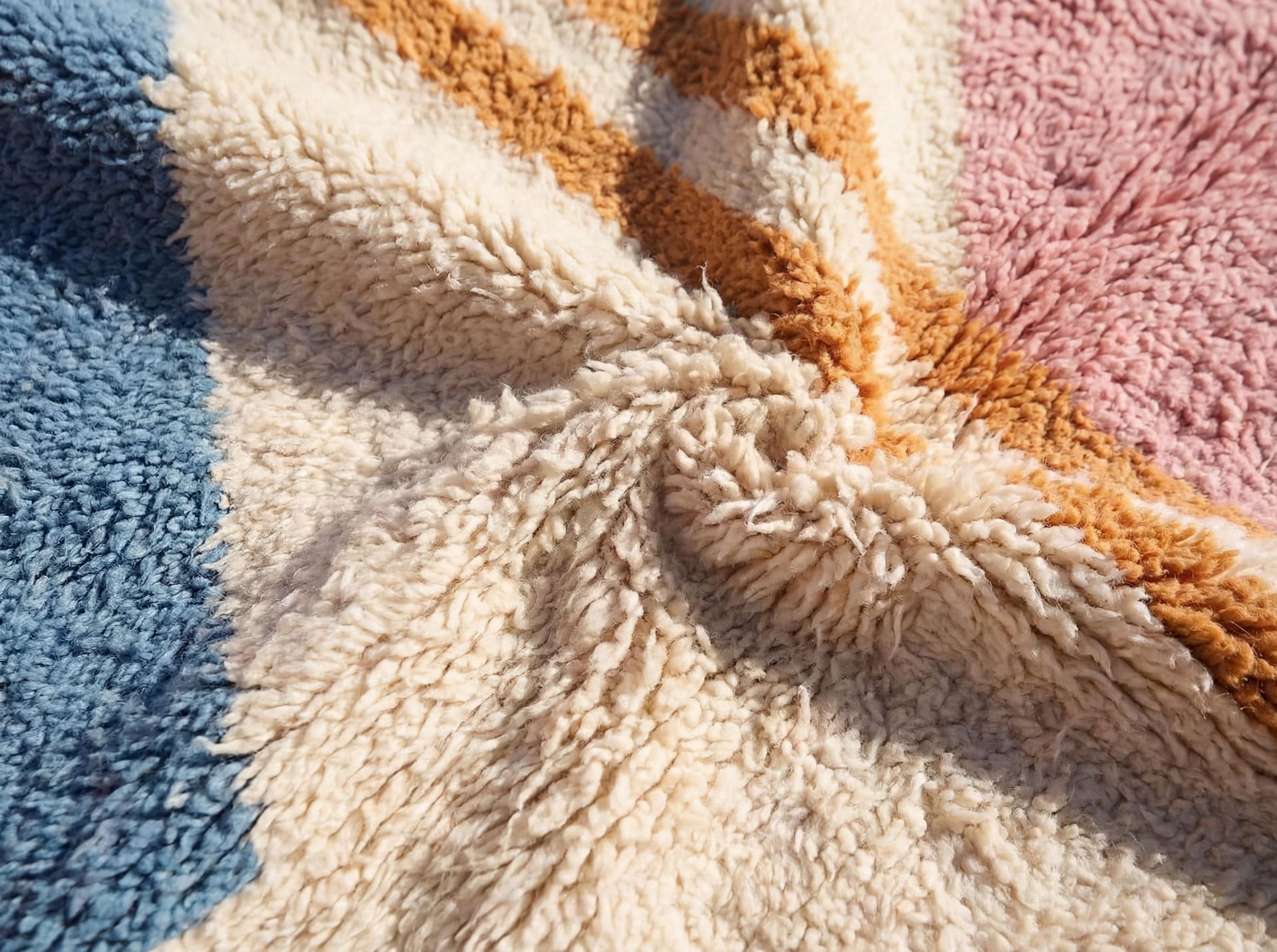Pink Blue Stripe Abstract Rug