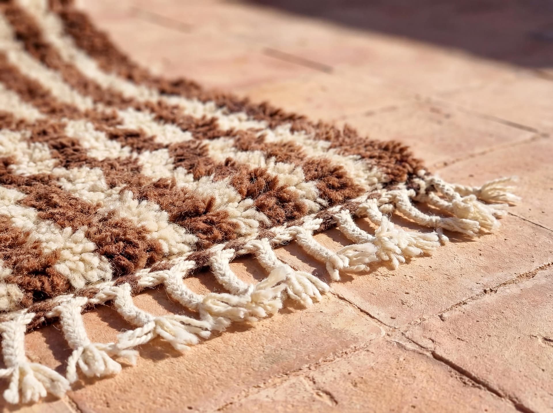 Brown Ivory Striped Rug