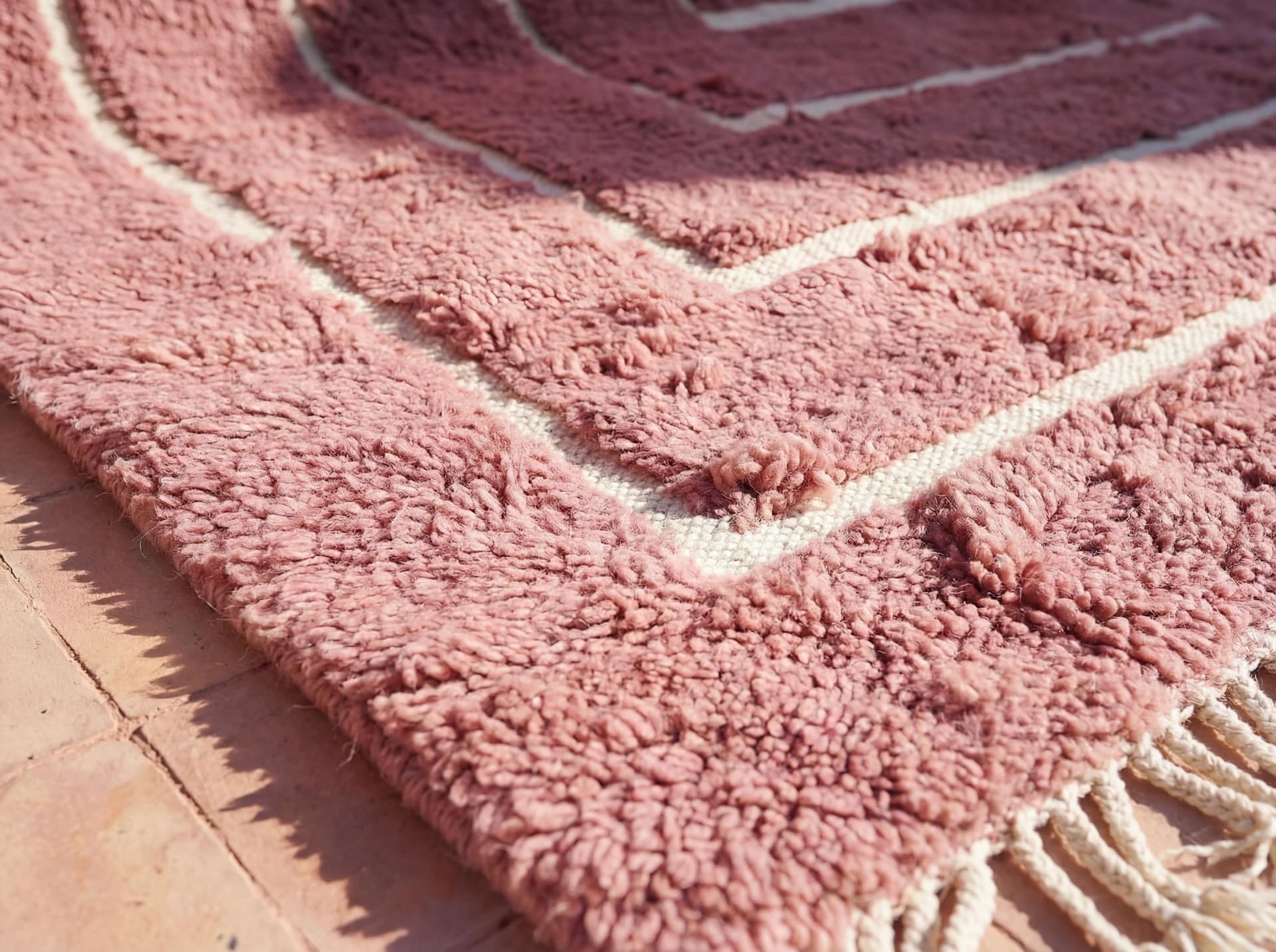 Pink Maze Beni Ourain Rug