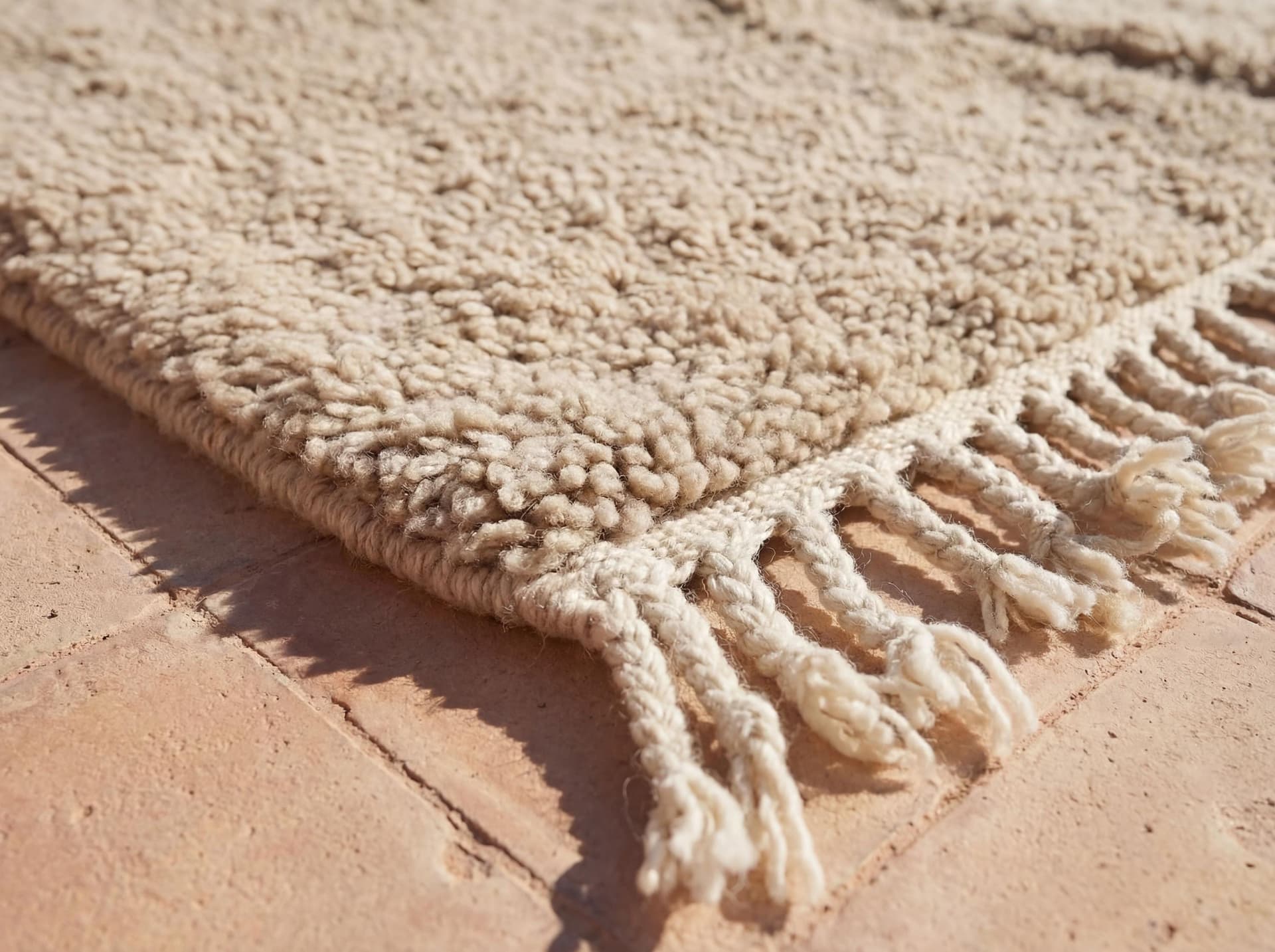 Taupe Textured Beni Ourain Rug
