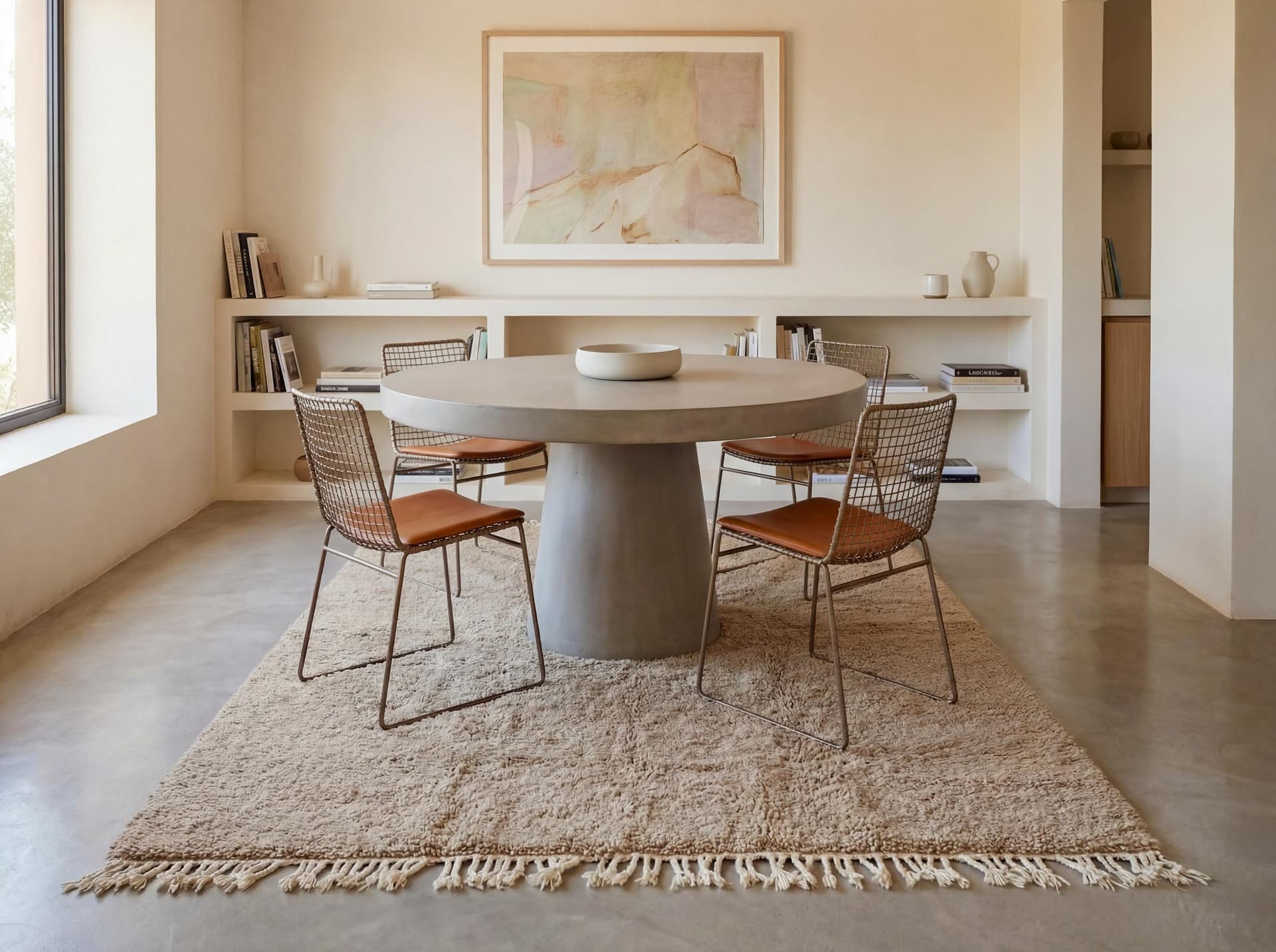 Taupe Textured Beni Ourain Rug