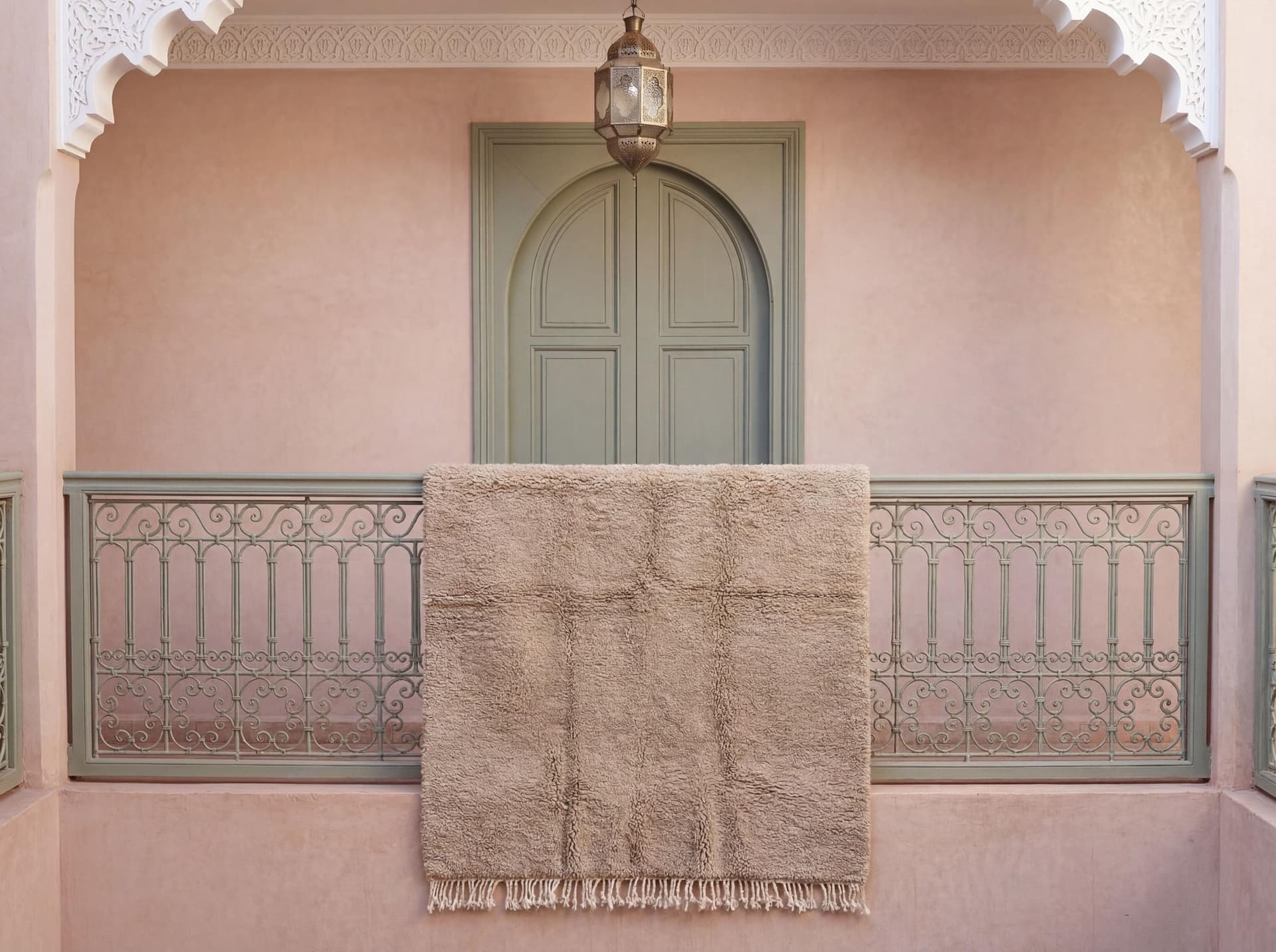 Taupe Textured Beni Ourain Rug