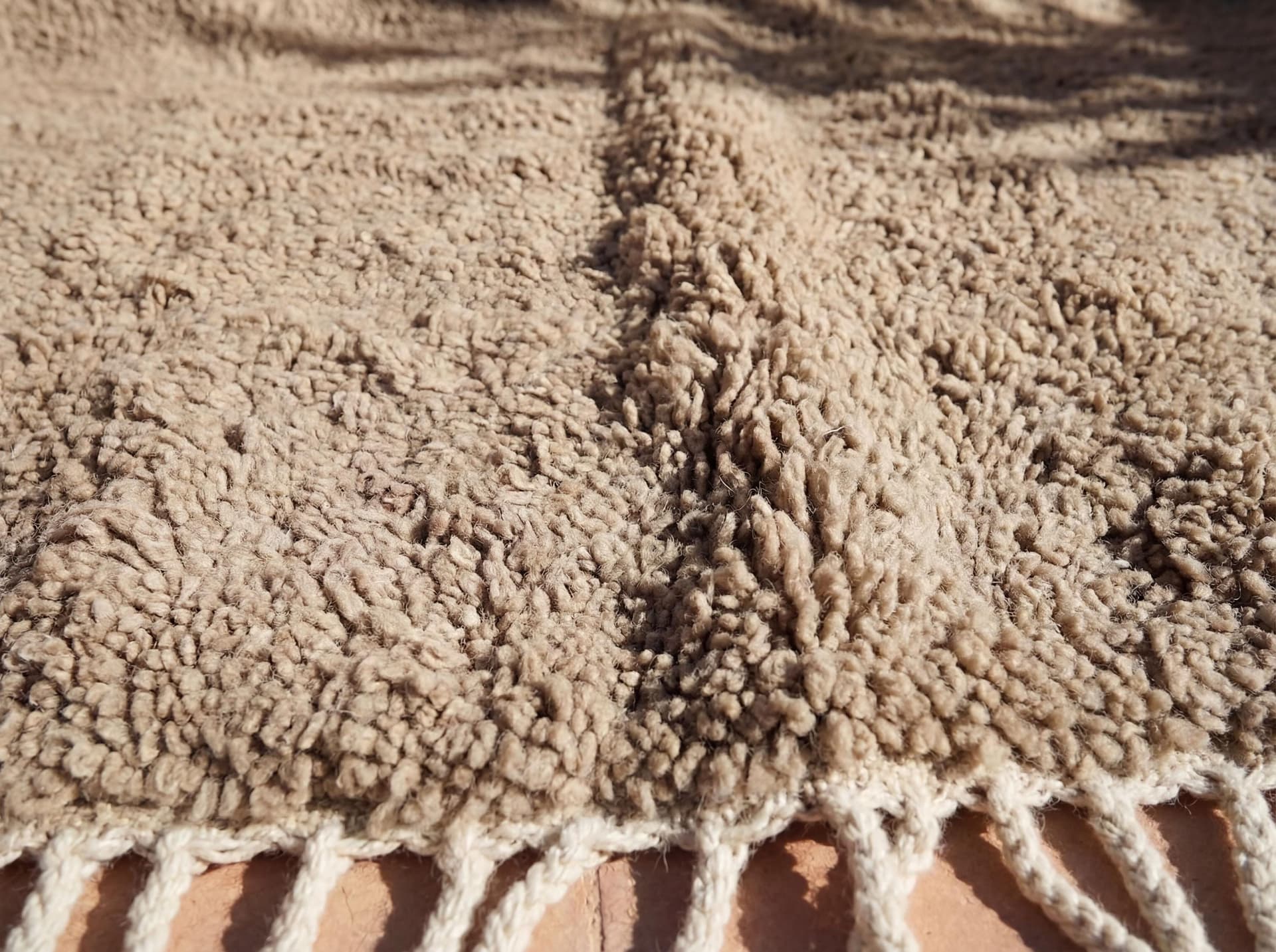 Taupe Textured Beni Ourain Rug
