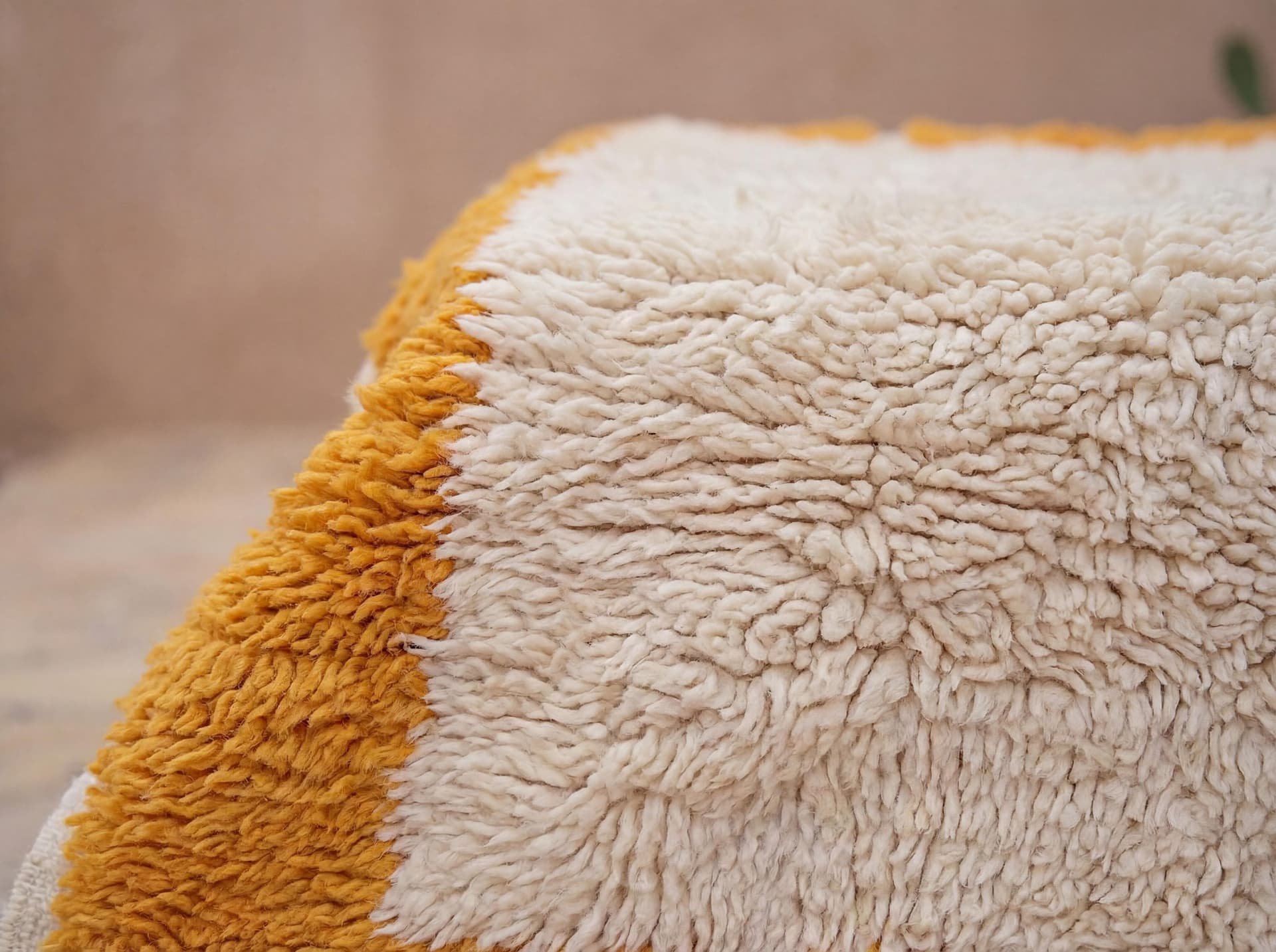 Orange Border Beni Ourain Rug