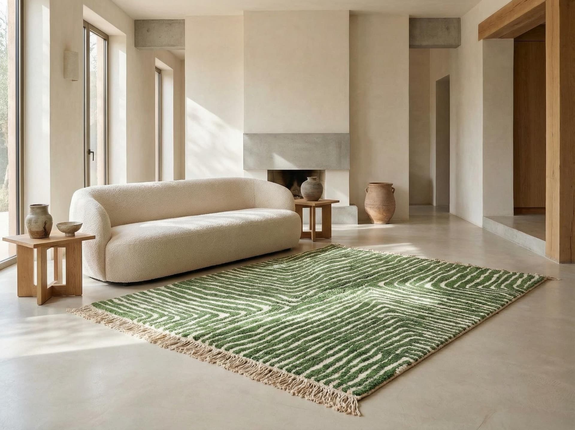 Green Contour Abstract Rug