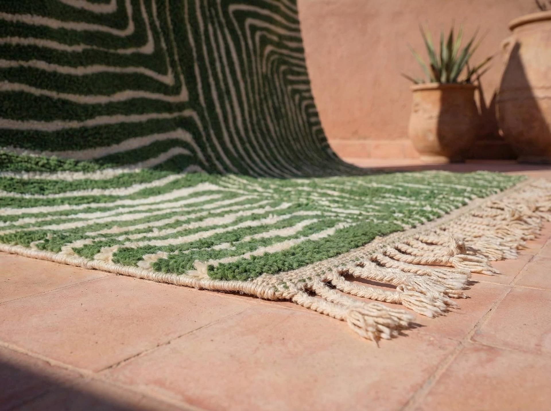 Green Contour Abstract Rug