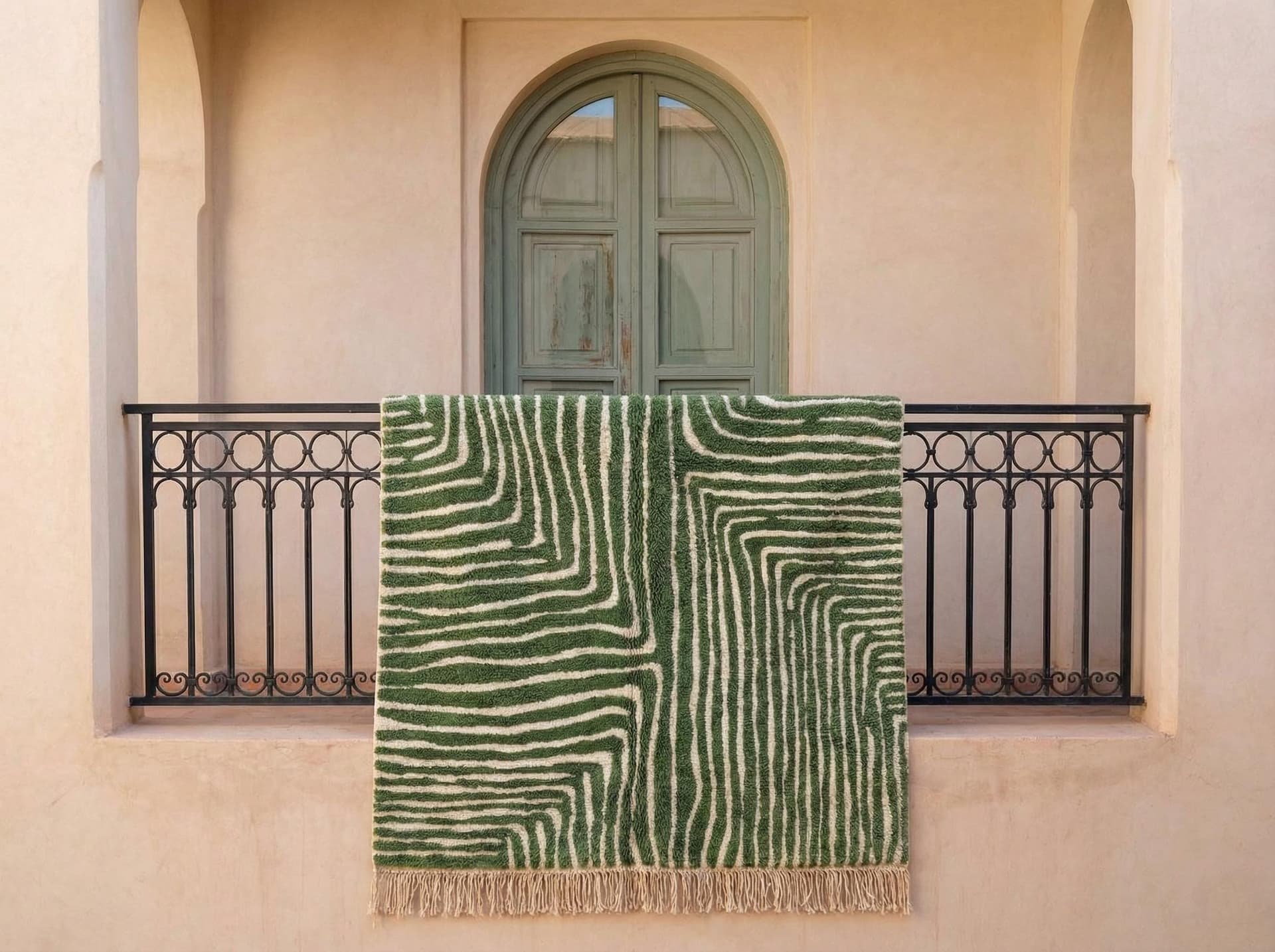 Green Contour Abstract Rug