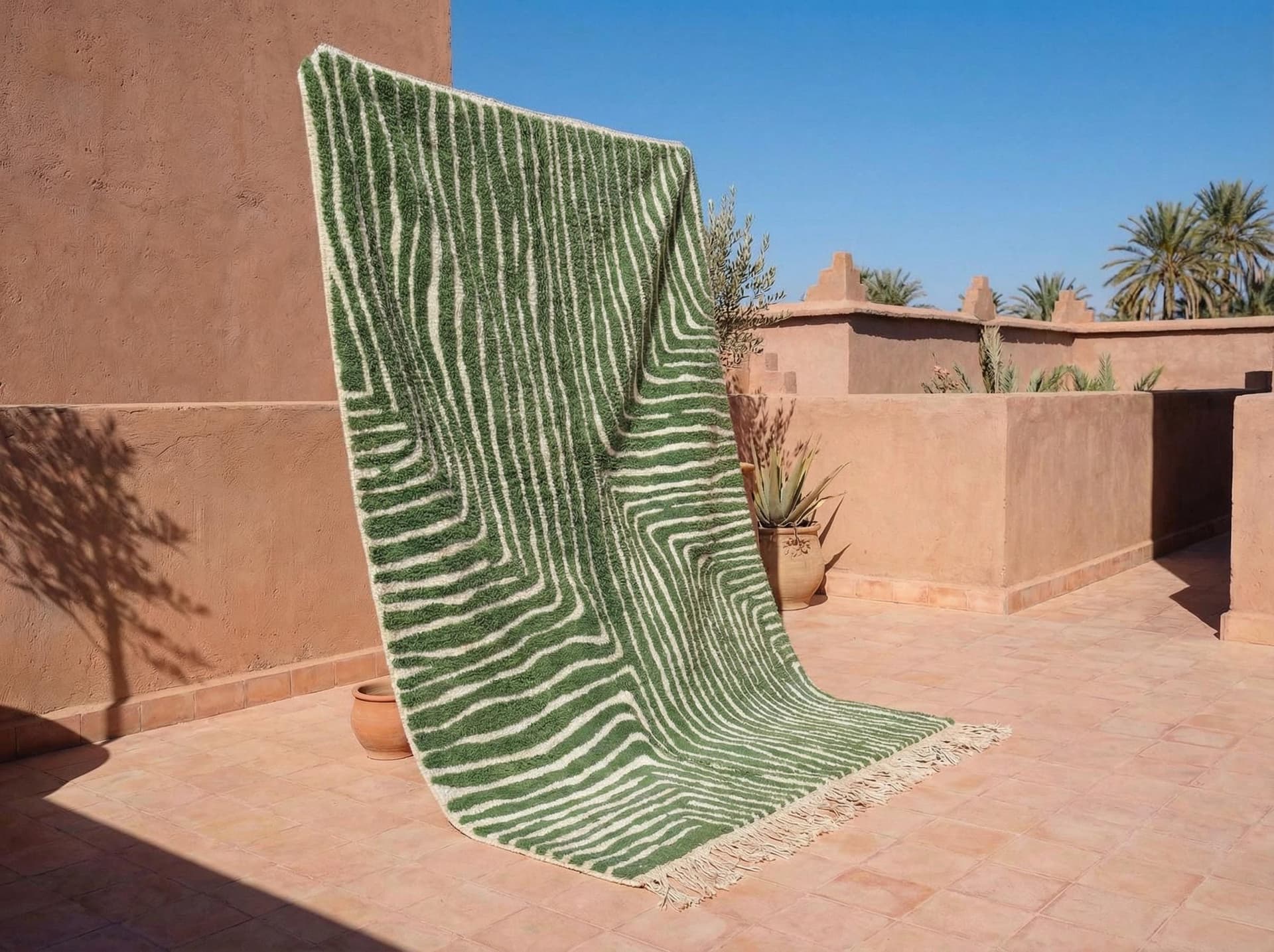 Green Contour Abstract Rug