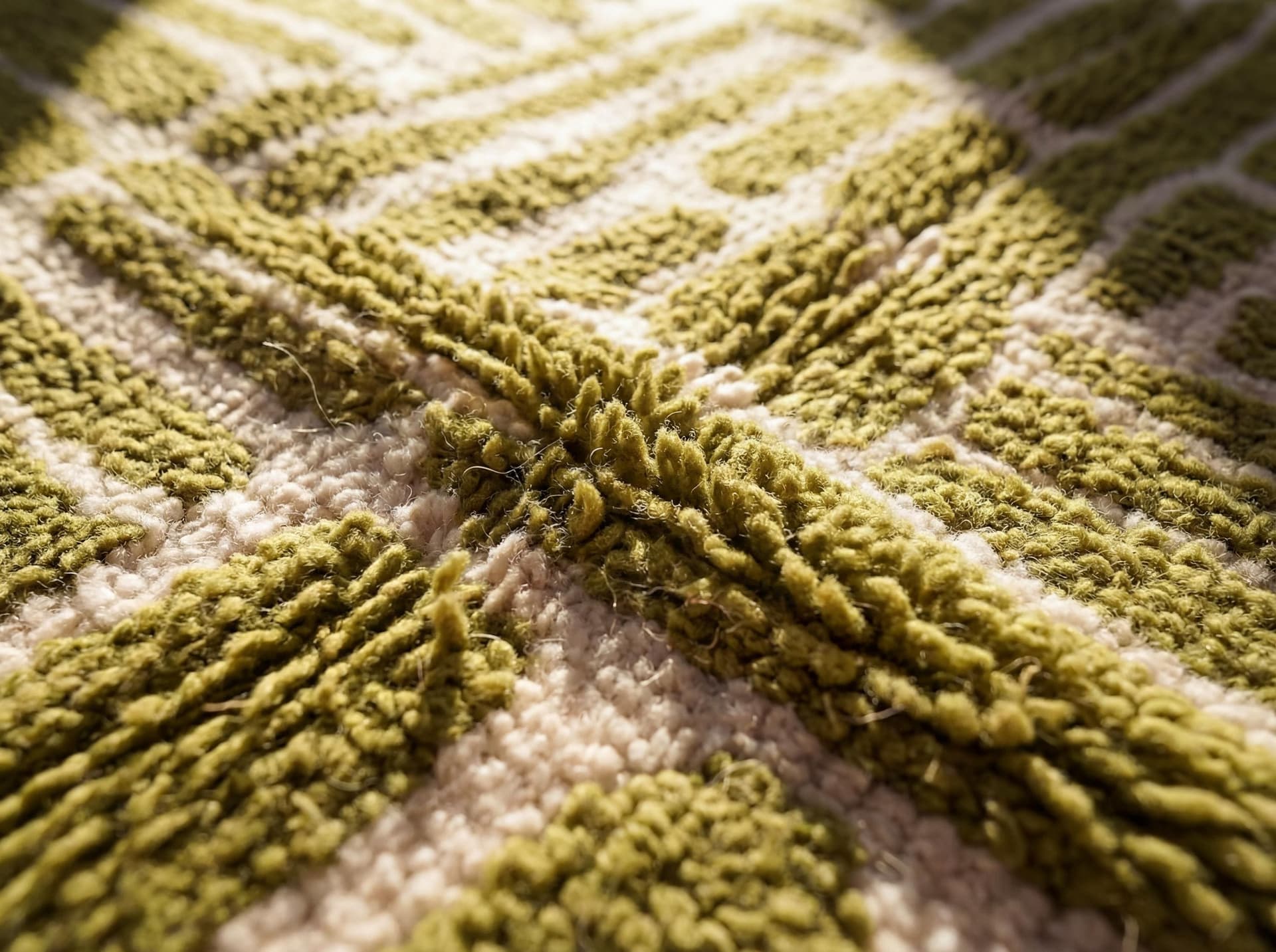 Olive Brushstroke Geometric Rug