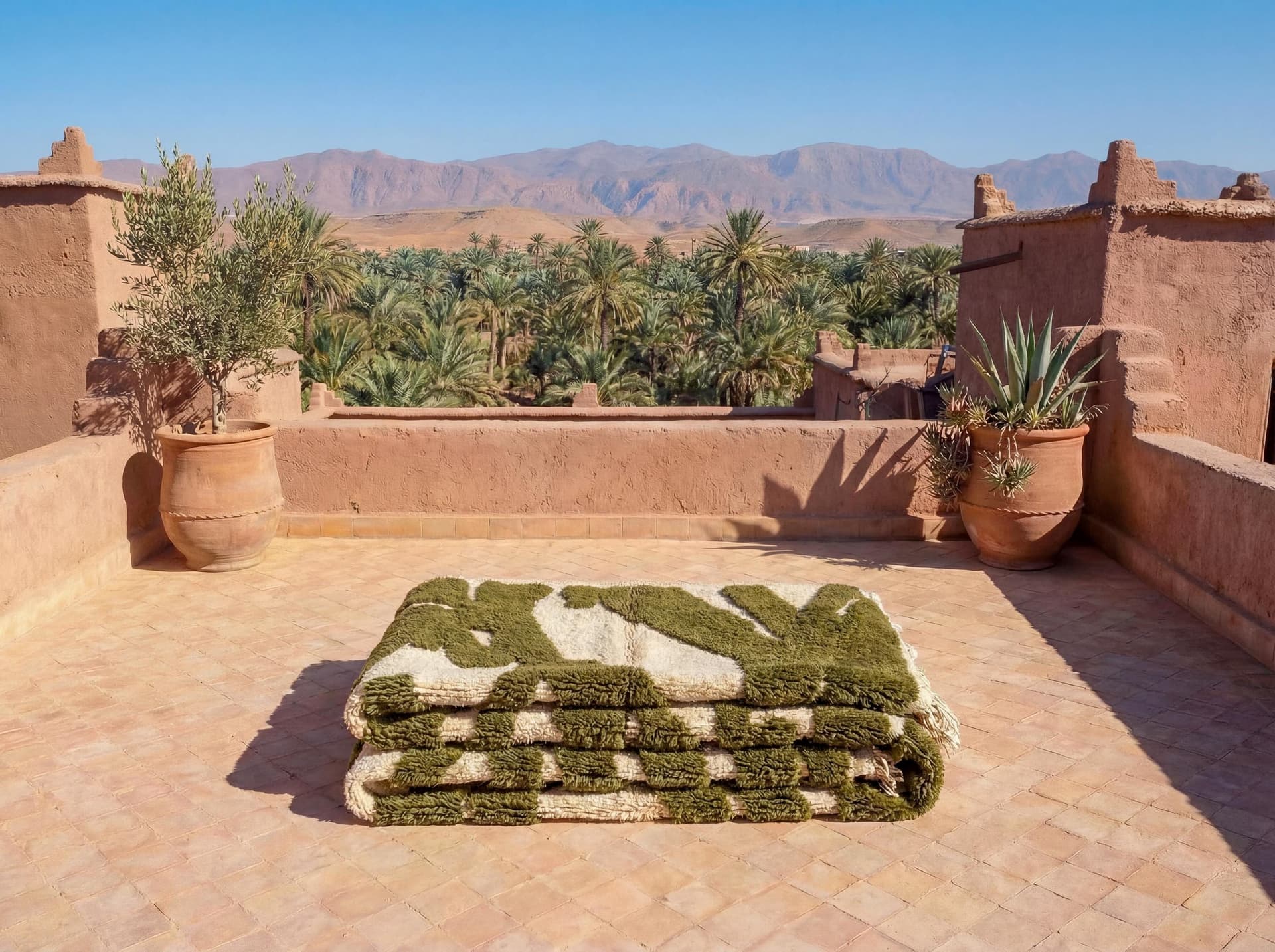 Olive Sculpted Abstract Rug