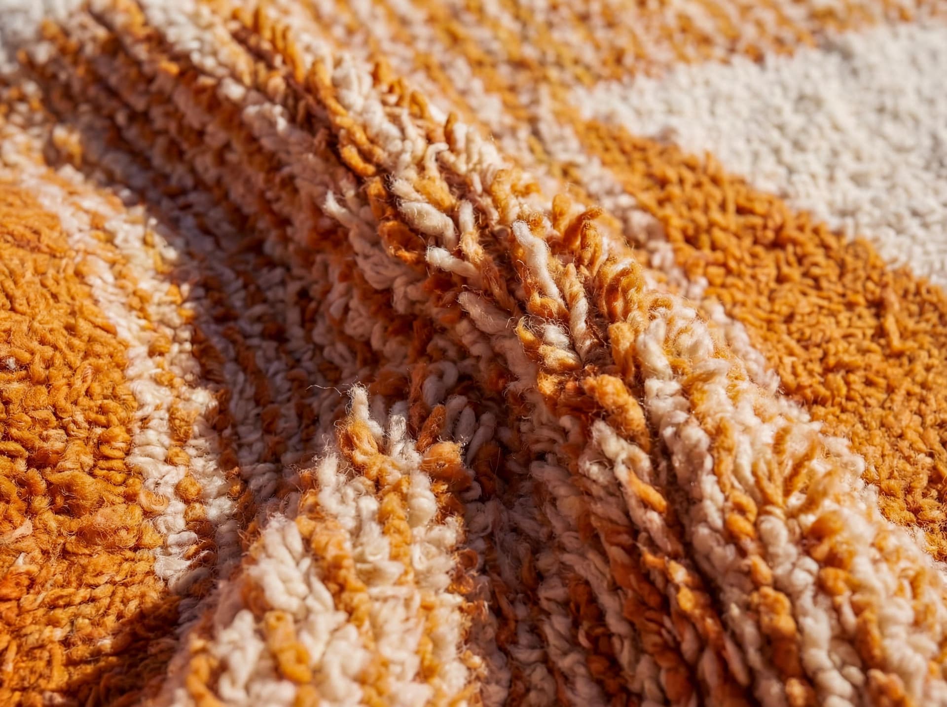 Orange Abstract Beni Ourain Rug