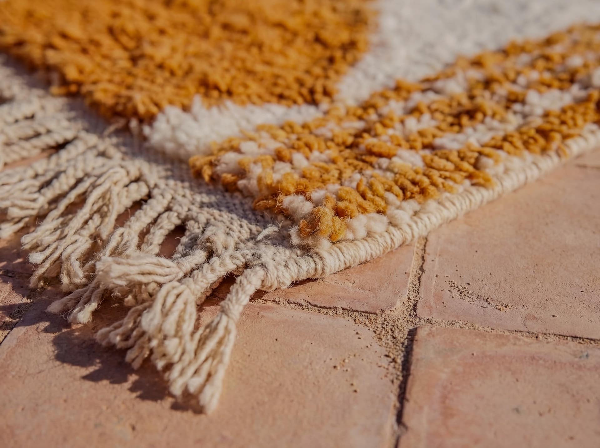 Orange Abstract Beni Ourain Rug