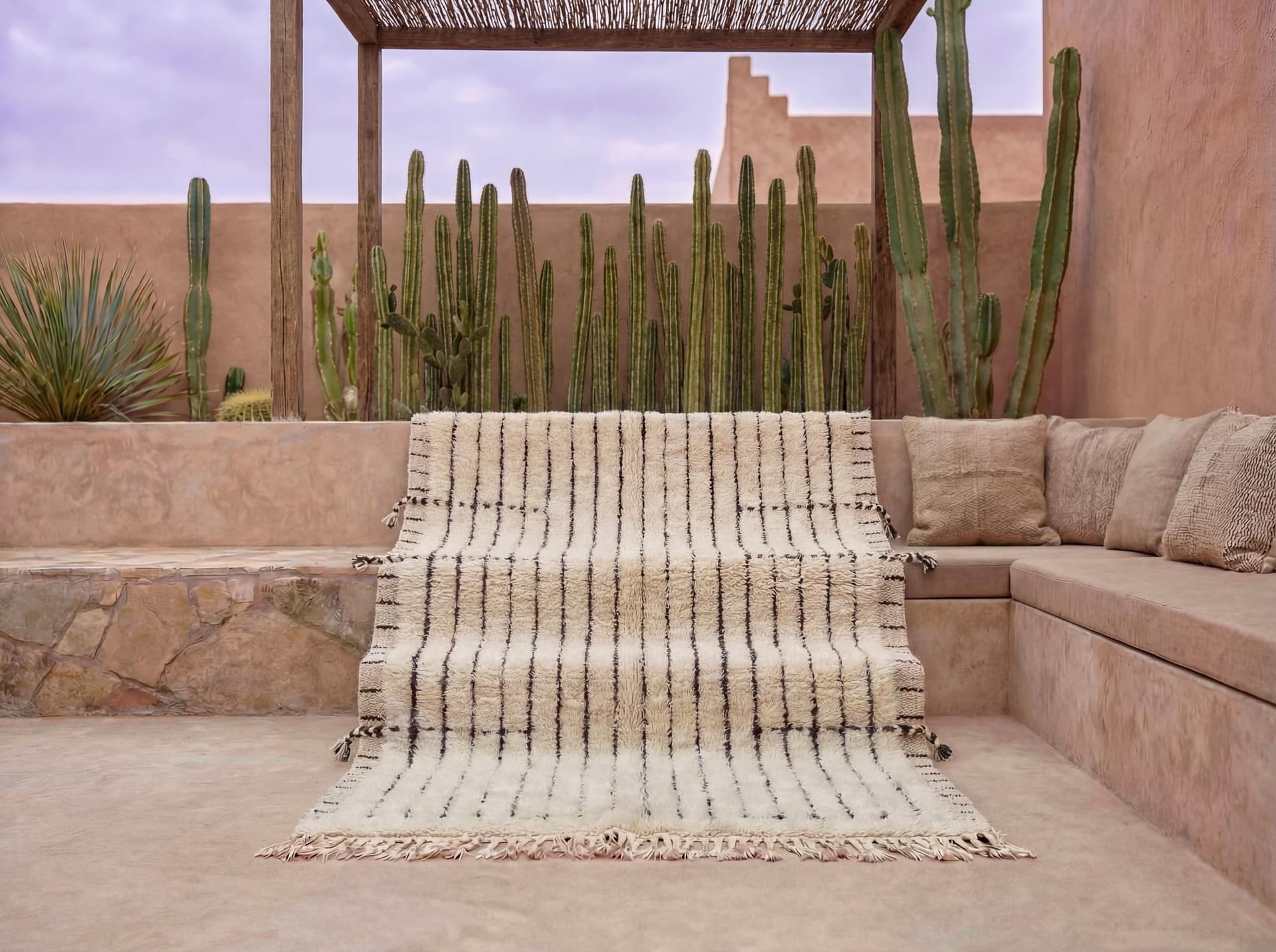 Ivory Vertical Stripe Rug