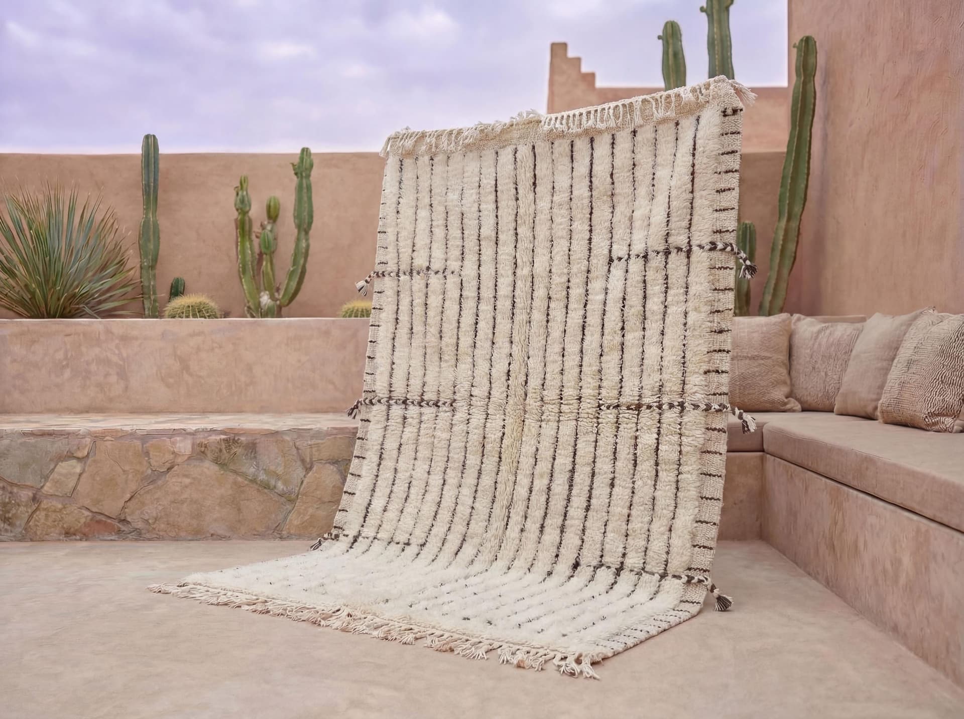 Ivory Vertical Stripe Rug