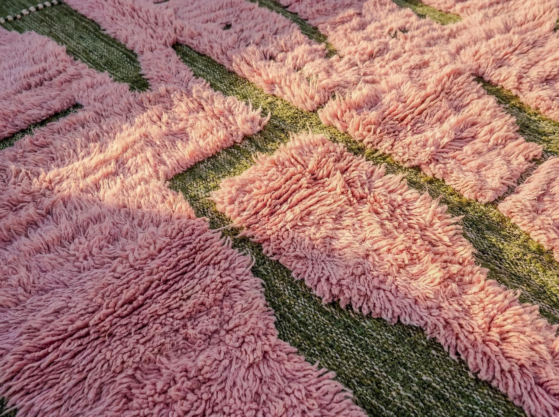 Pink Green Patchwork Rug