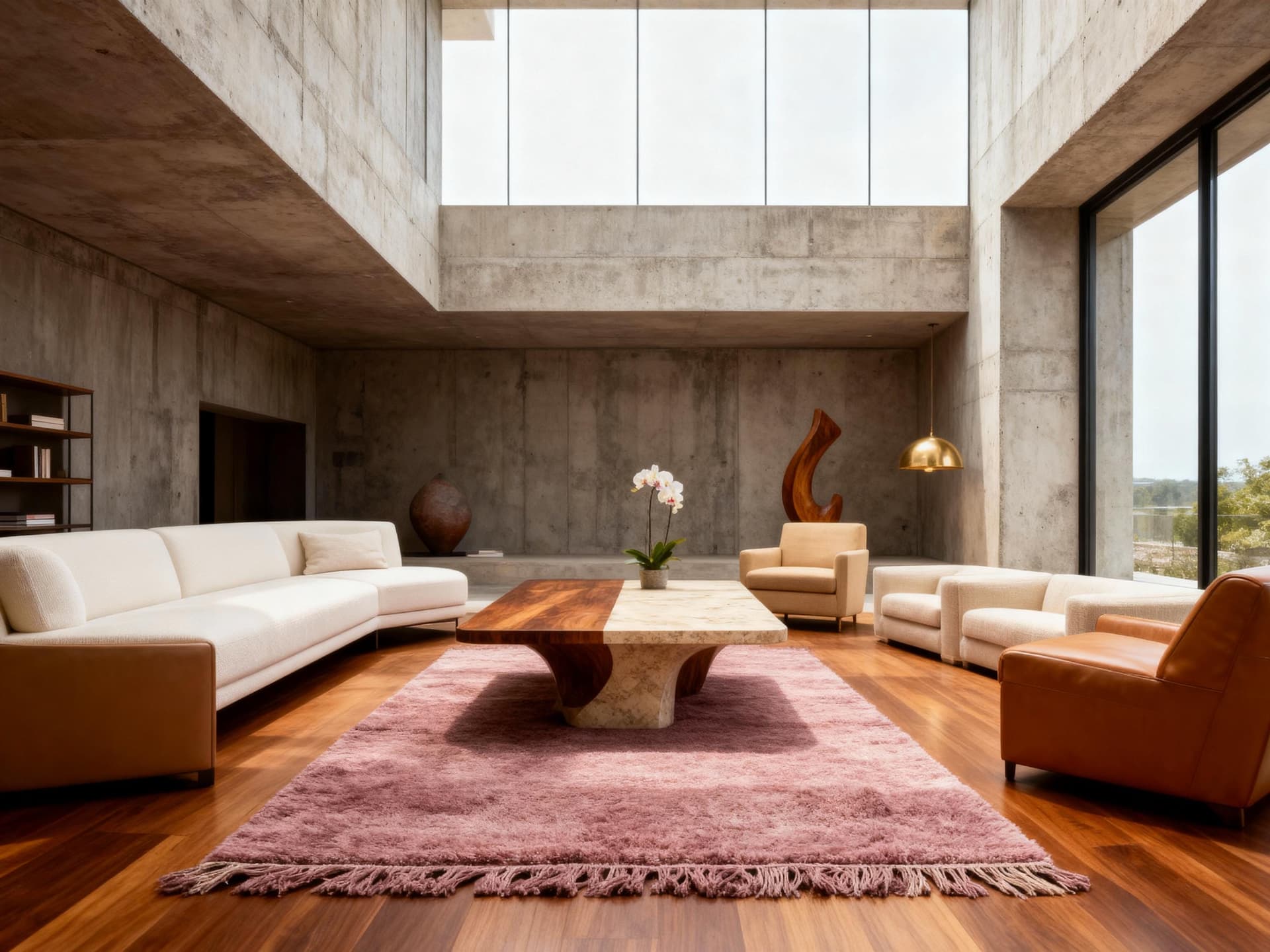 Dusty Pink Shag Beni Ourain Rug