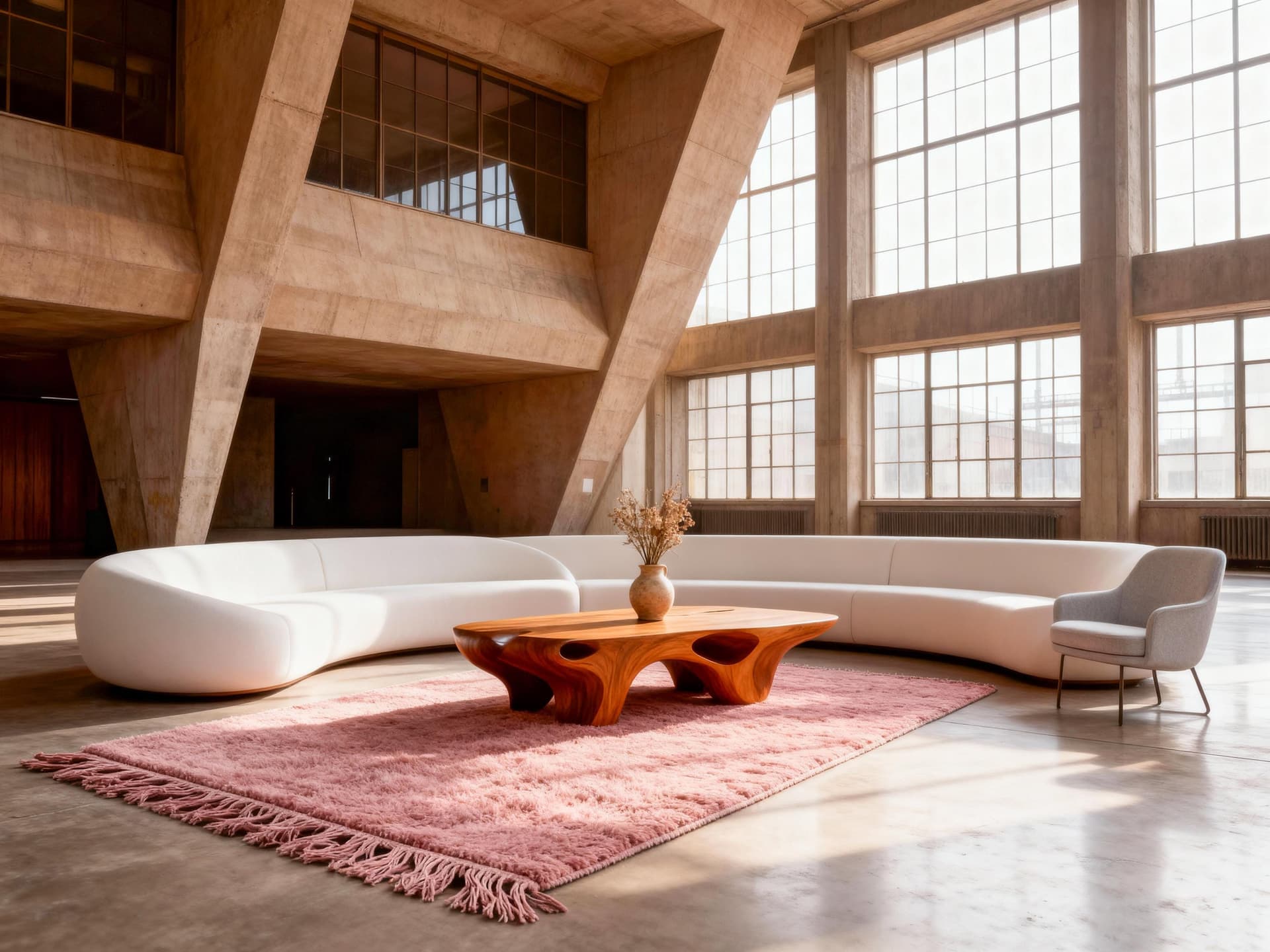 Dusty Pink Shag Beni Ourain Rug