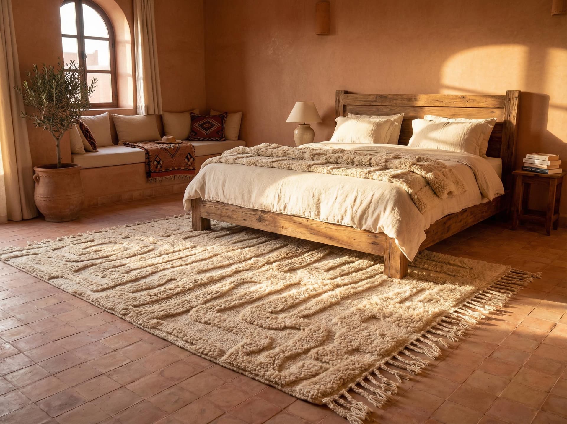 Ivory Labyrinth Shag Rug