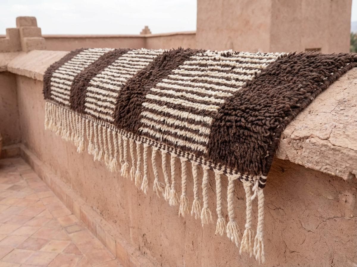 Brown Ivory Vertical Stripe Rug