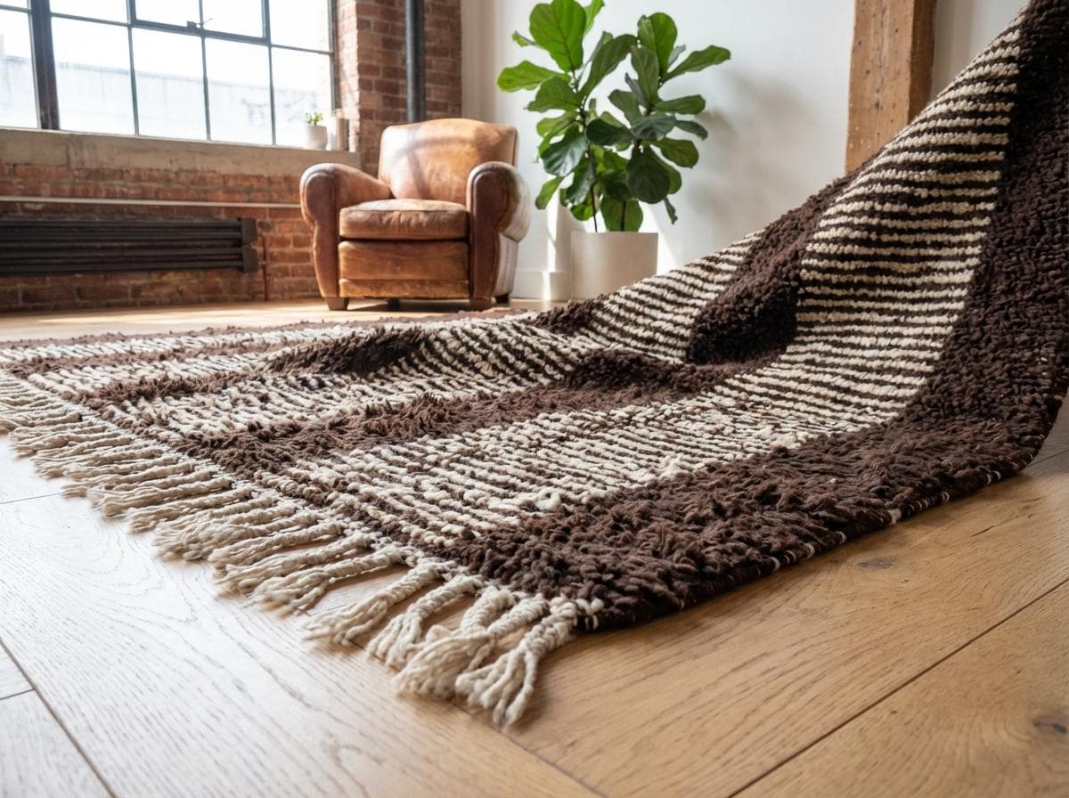 Brown Ivory Vertical Stripe Rug