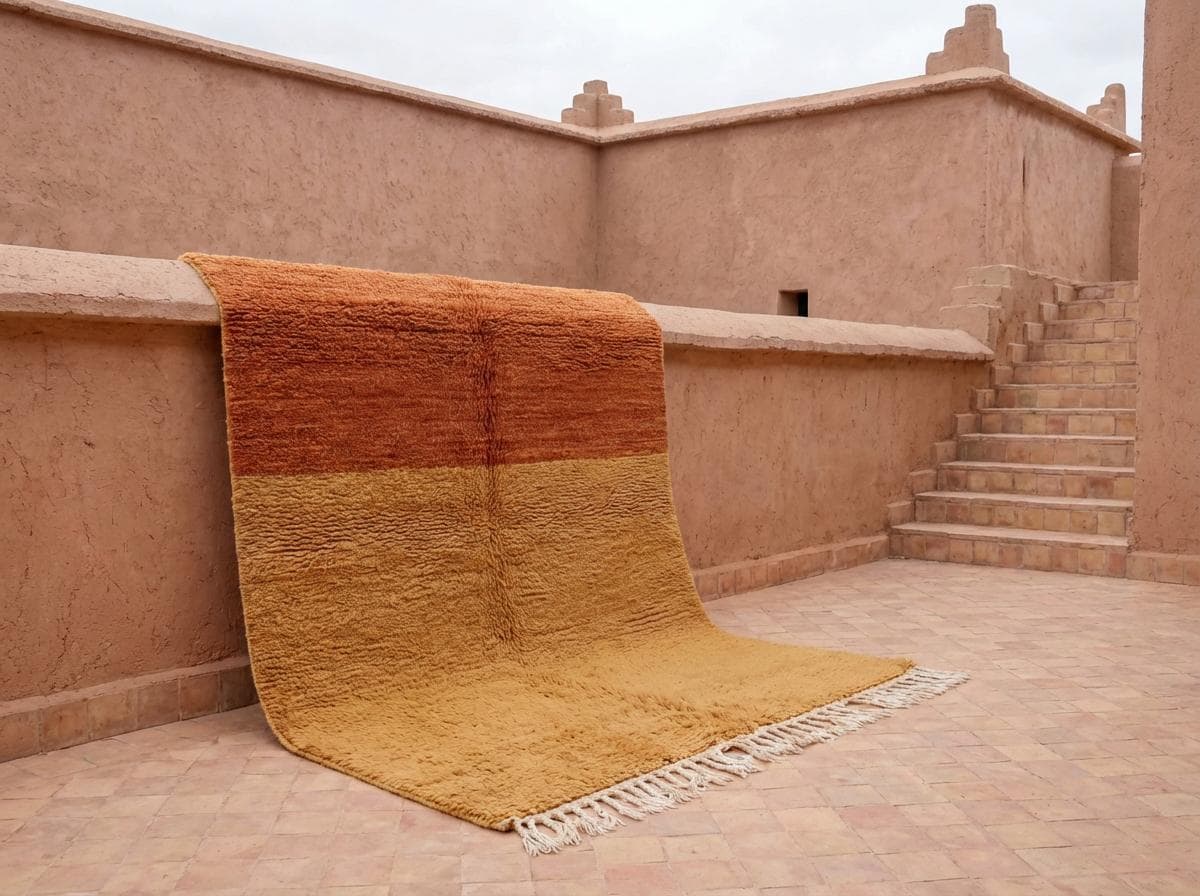 Orange Ombre Shag Rug