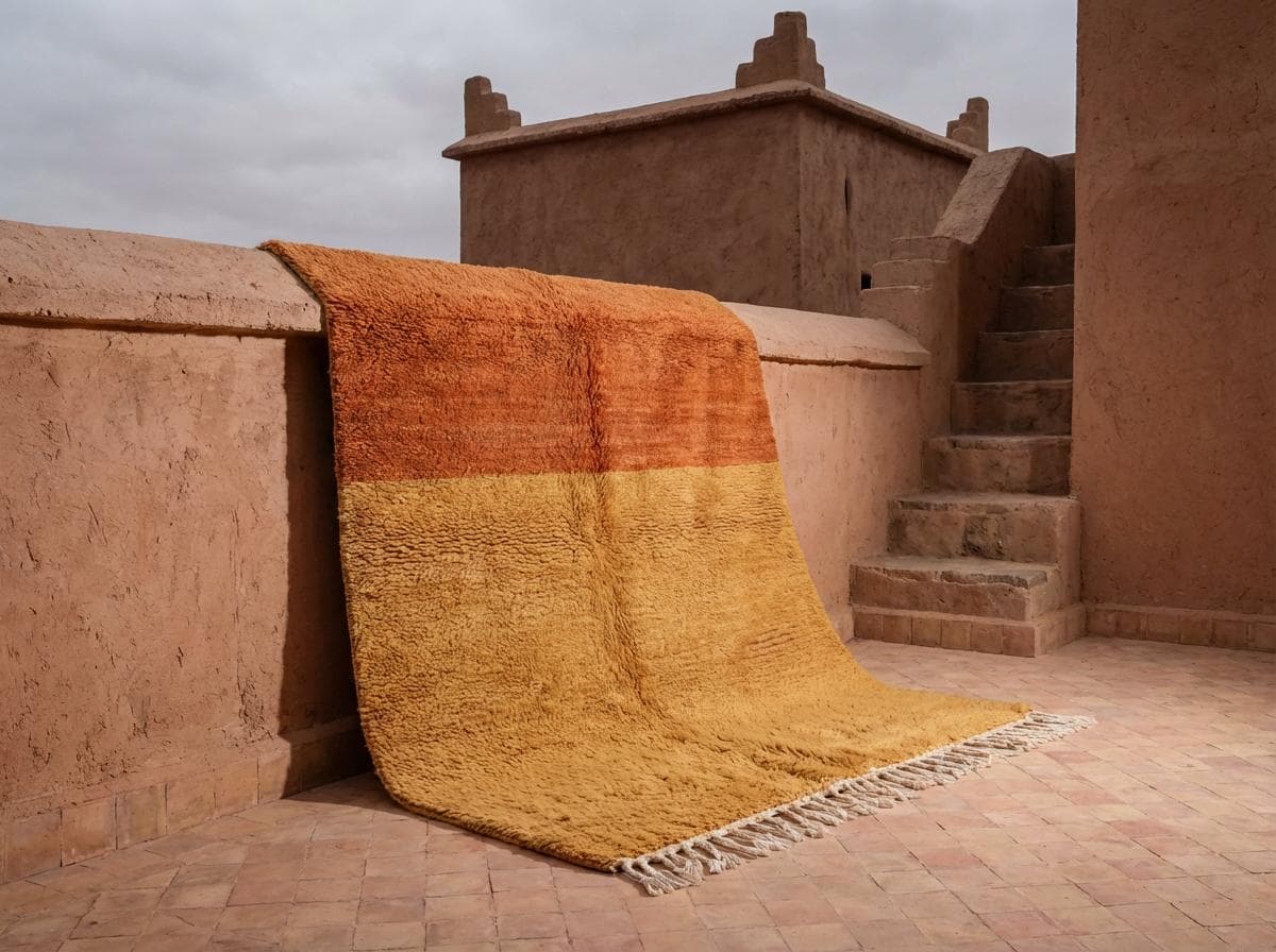 Orange Ombre Shag Rug