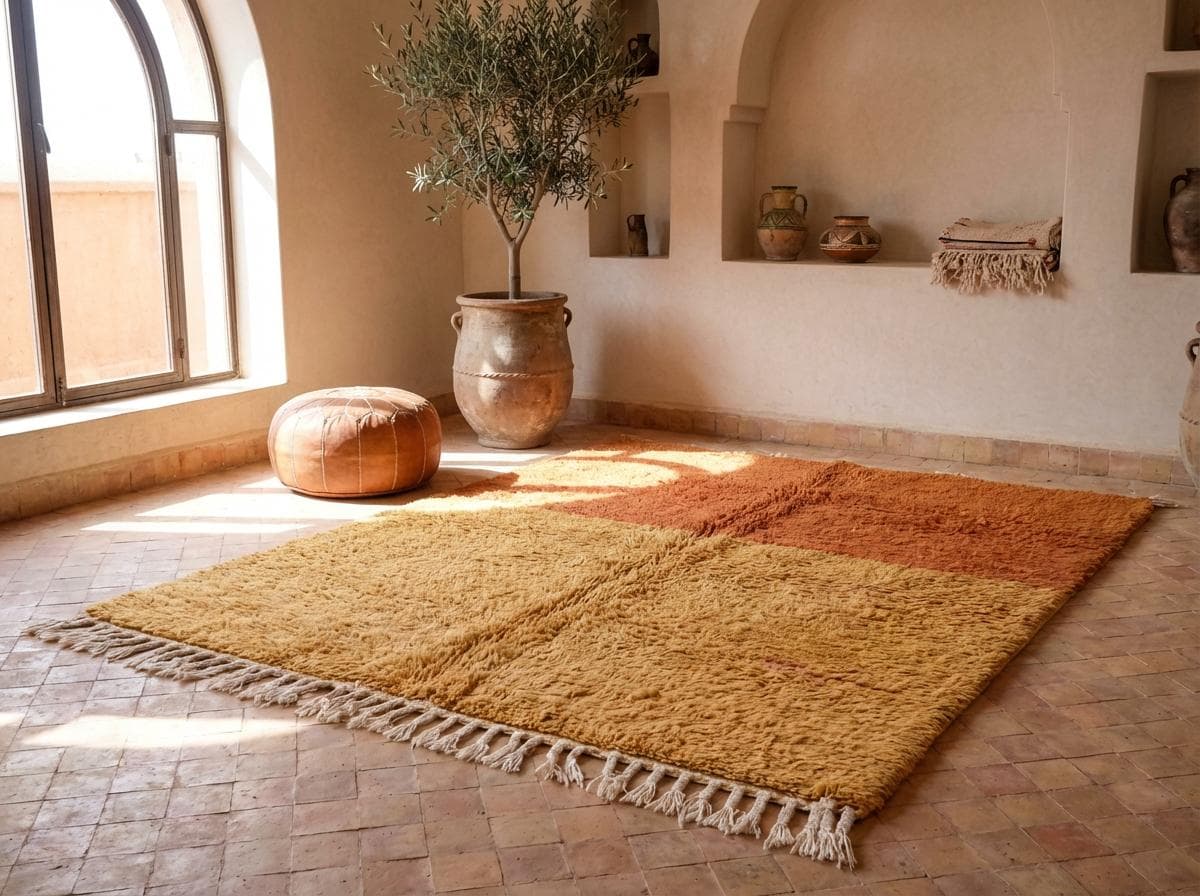 Orange Ombre Shag Rug