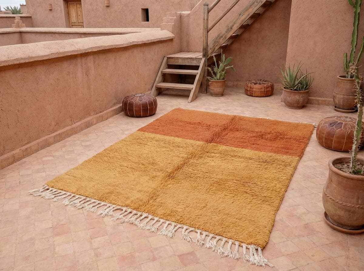 Orange Ombre Shag Rug