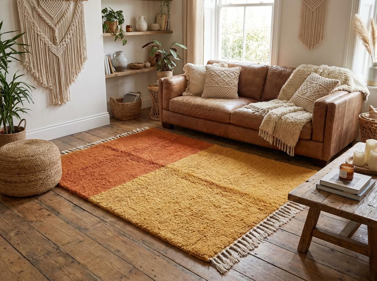 Orange Ombre Shag Rug