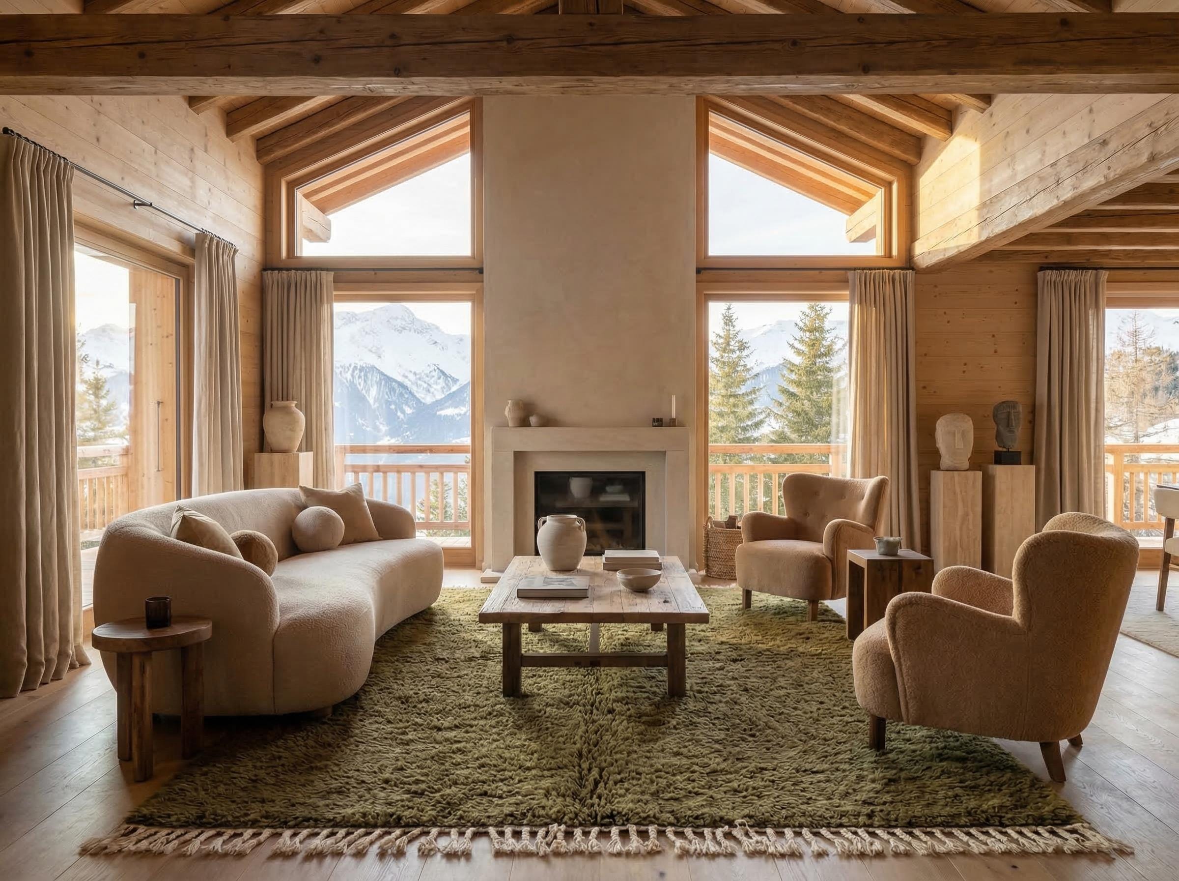 Olive Solid Beni Ourain Rug