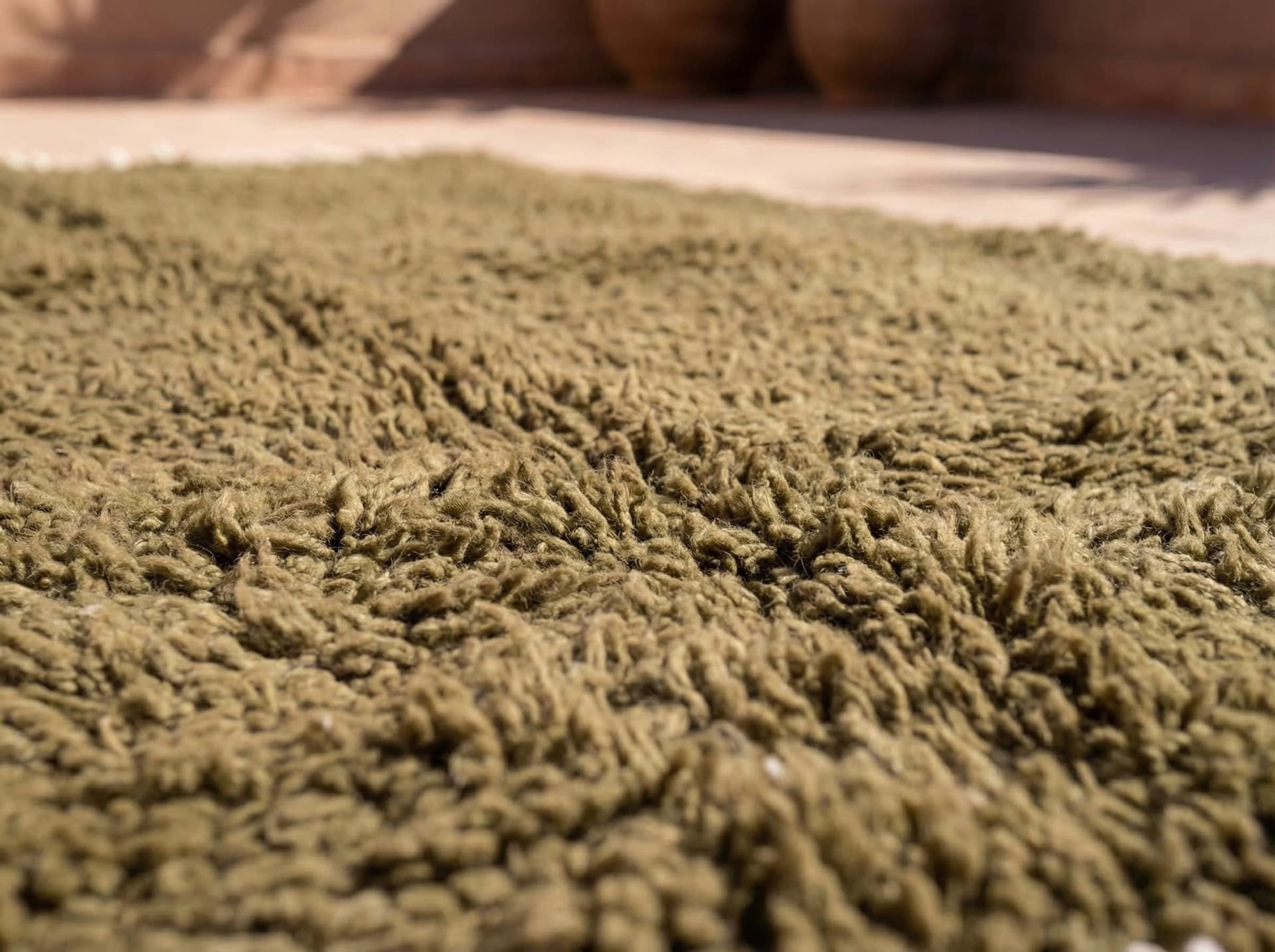 Olive Solid Beni Ourain Rug