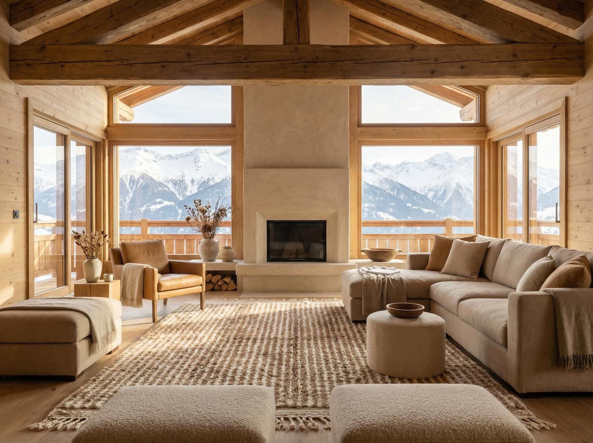 Ivory Ribbed Shag Rug