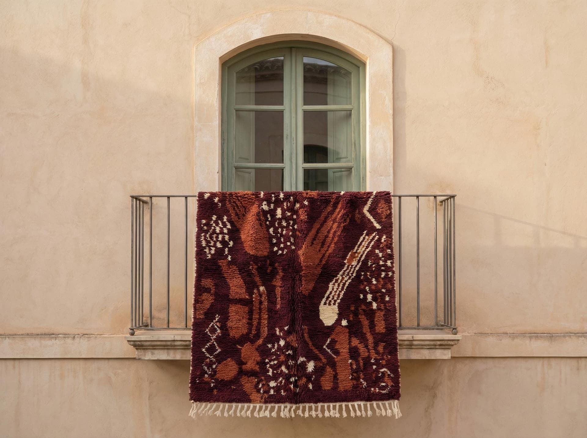 Burgundy Brushstroke Boujaad Rug