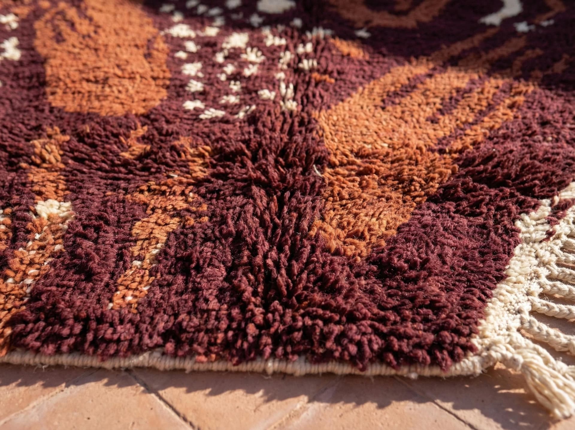 Burgundy Brushstroke Boujaad Rug