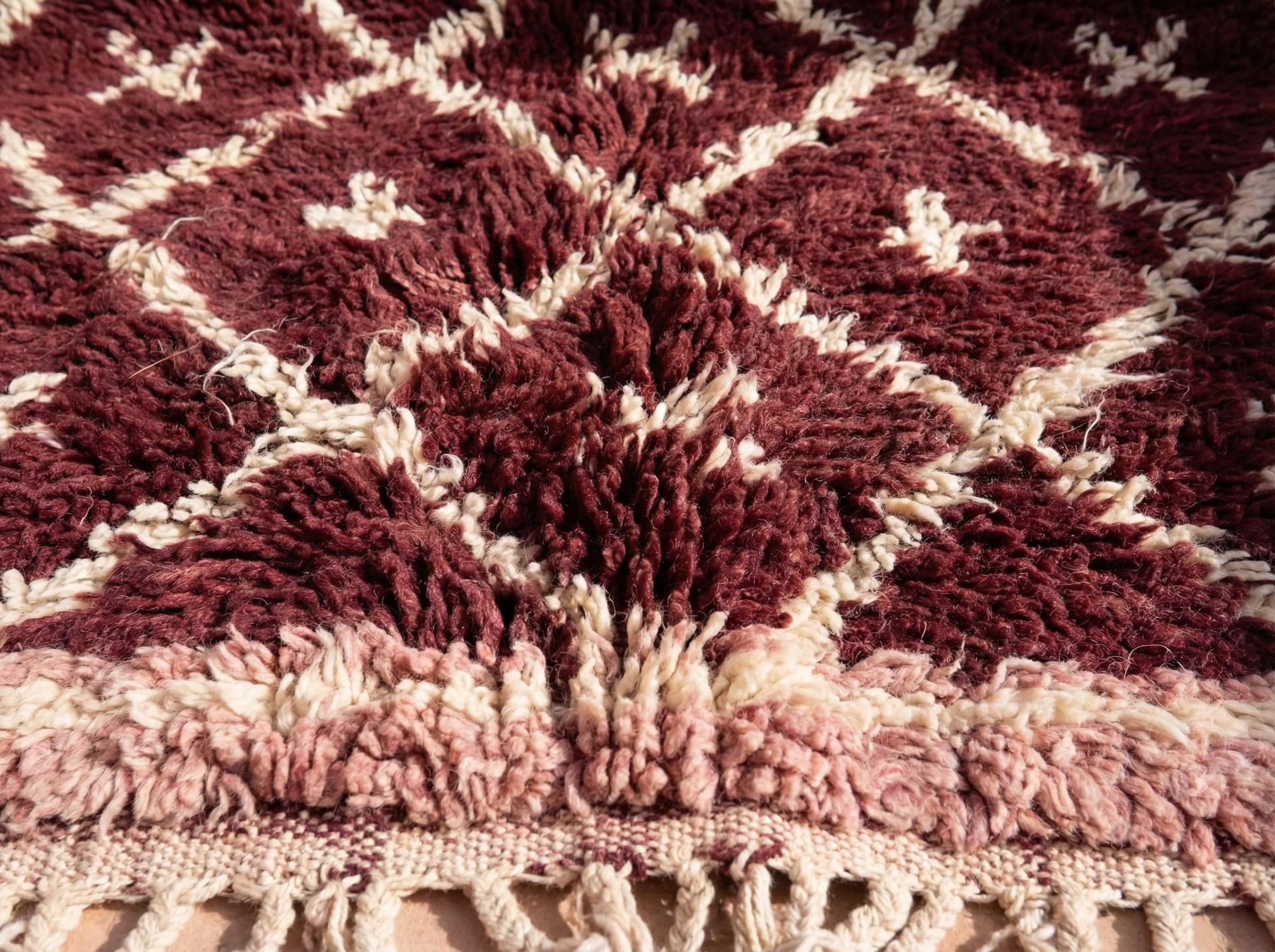 Burgundy Diamond Lattice Rug