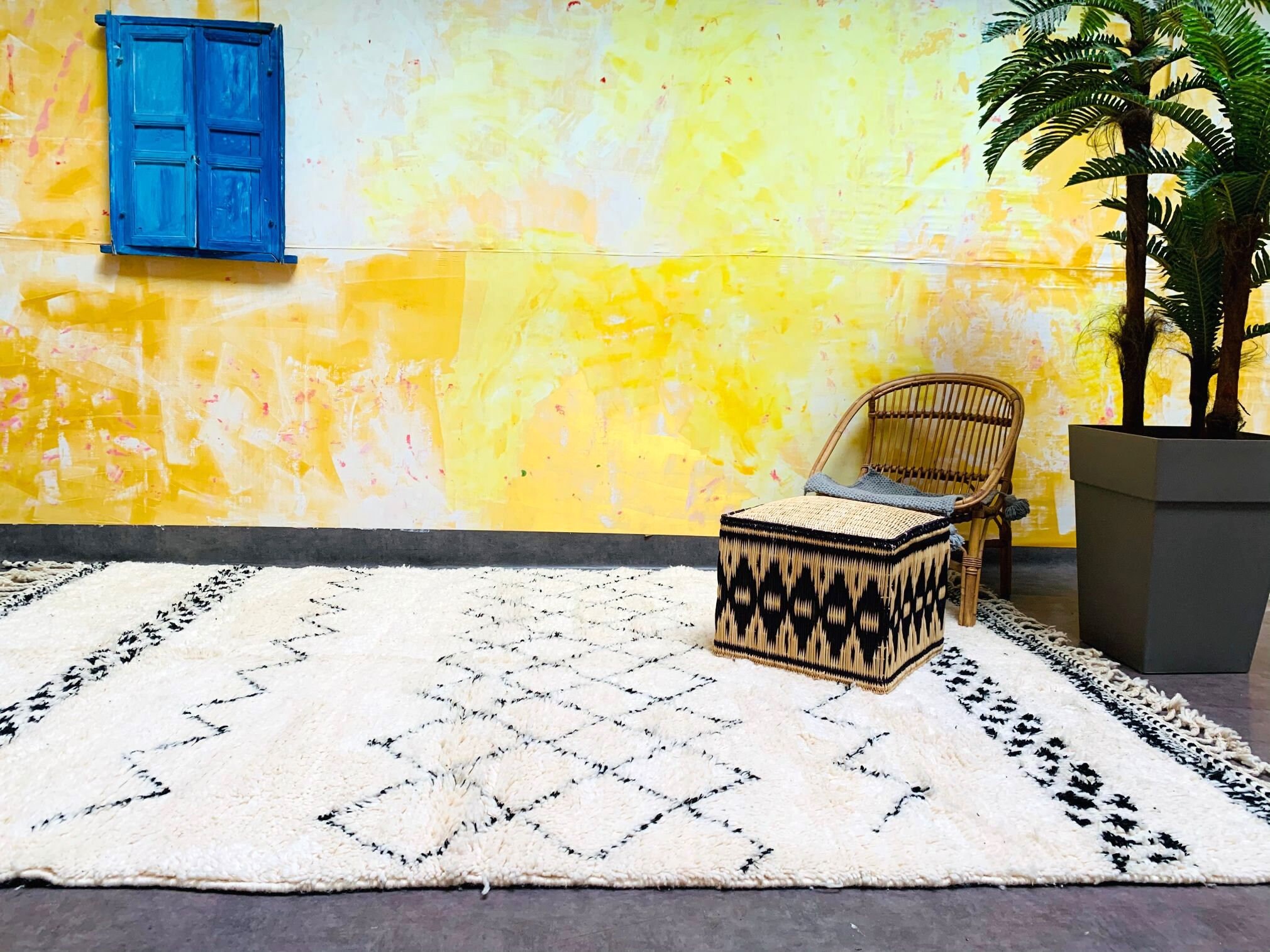 Beni ourain rug, Authentic Moroccan rug, Berber carpet, Genuine Wool rug, Handmade rug, Beni ourain style, Area rug, Tapis berbere, Teppich