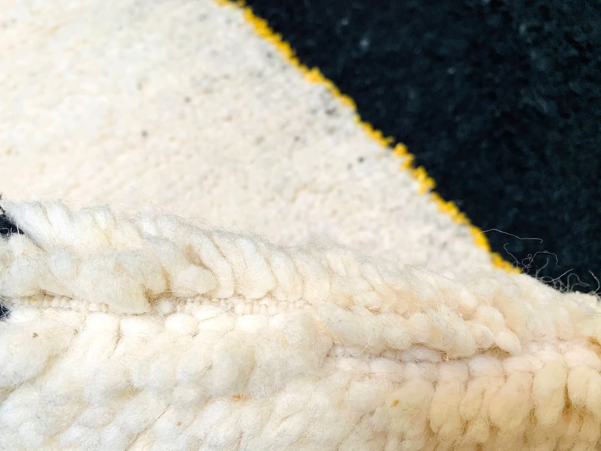 Neutral Black Block Beni Ourain Rug