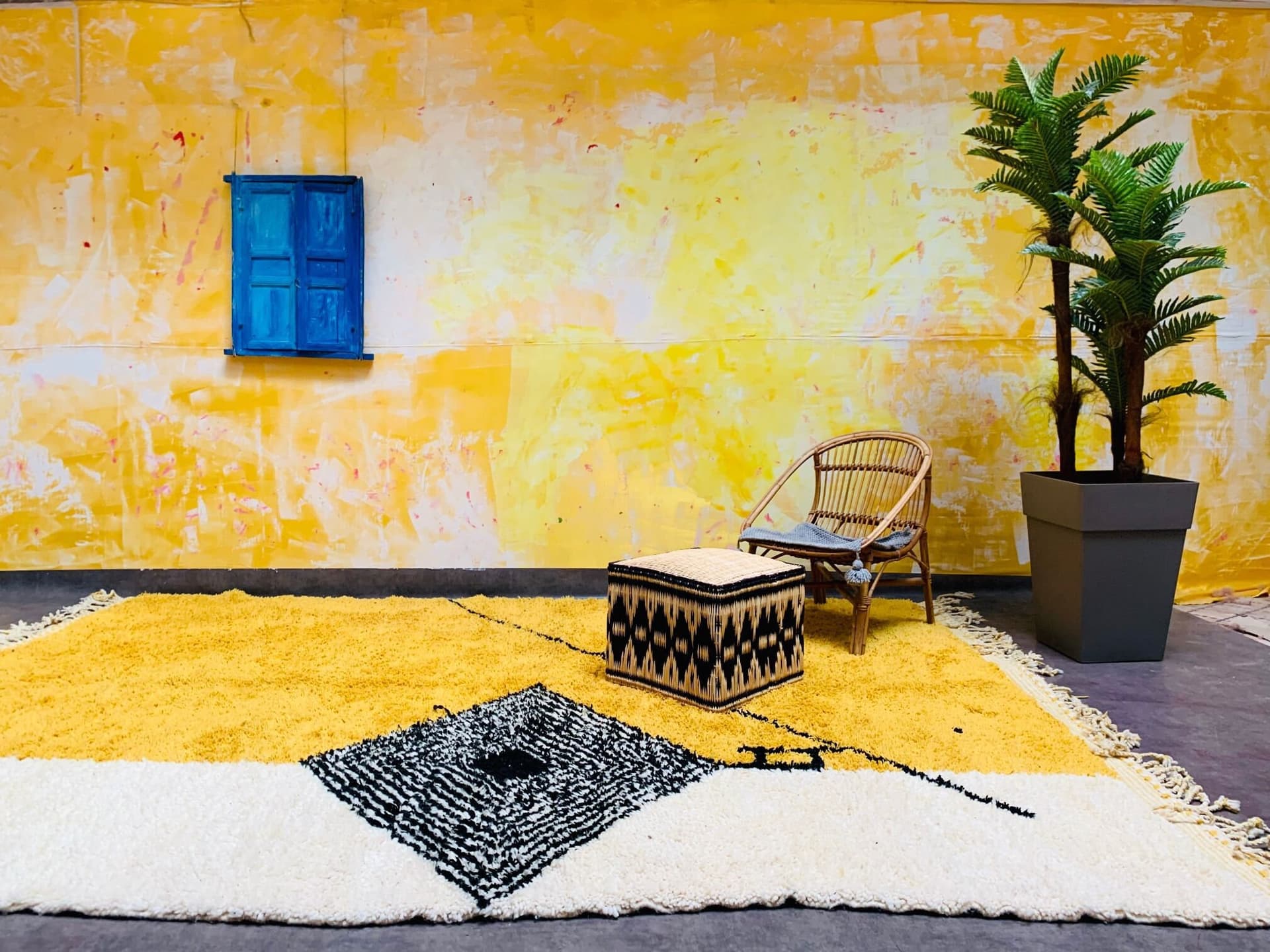 Yellow Moroccan Rugs - Handmade Beni Ourain Style - berber area rug - Large authentic Moroccan rug - Teppich marokko