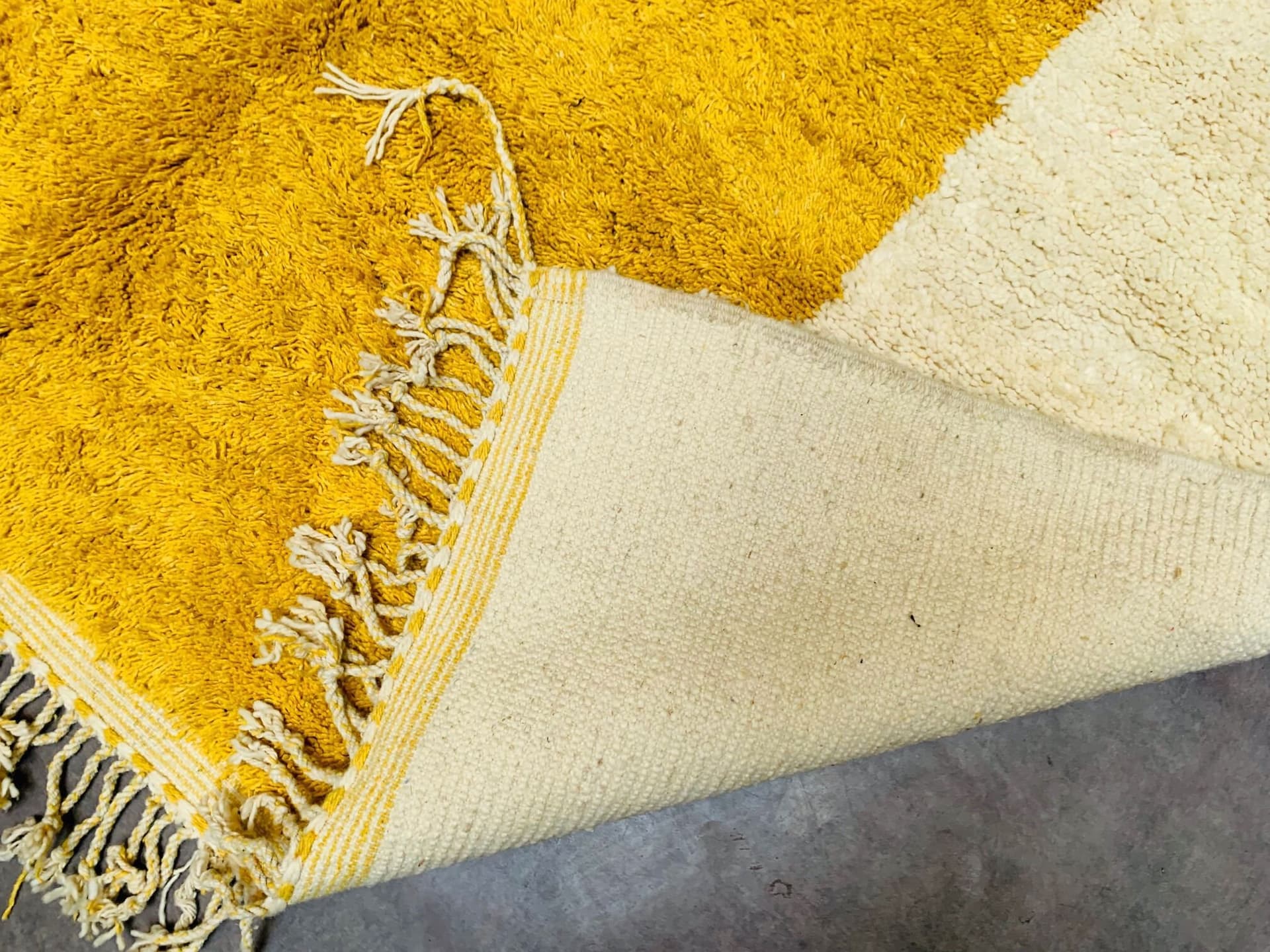 Yellow Moroccan Rugs - Handmade Beni Ourain Style - berber area rug - Large authentic Moroccan rug - Teppich marokko
