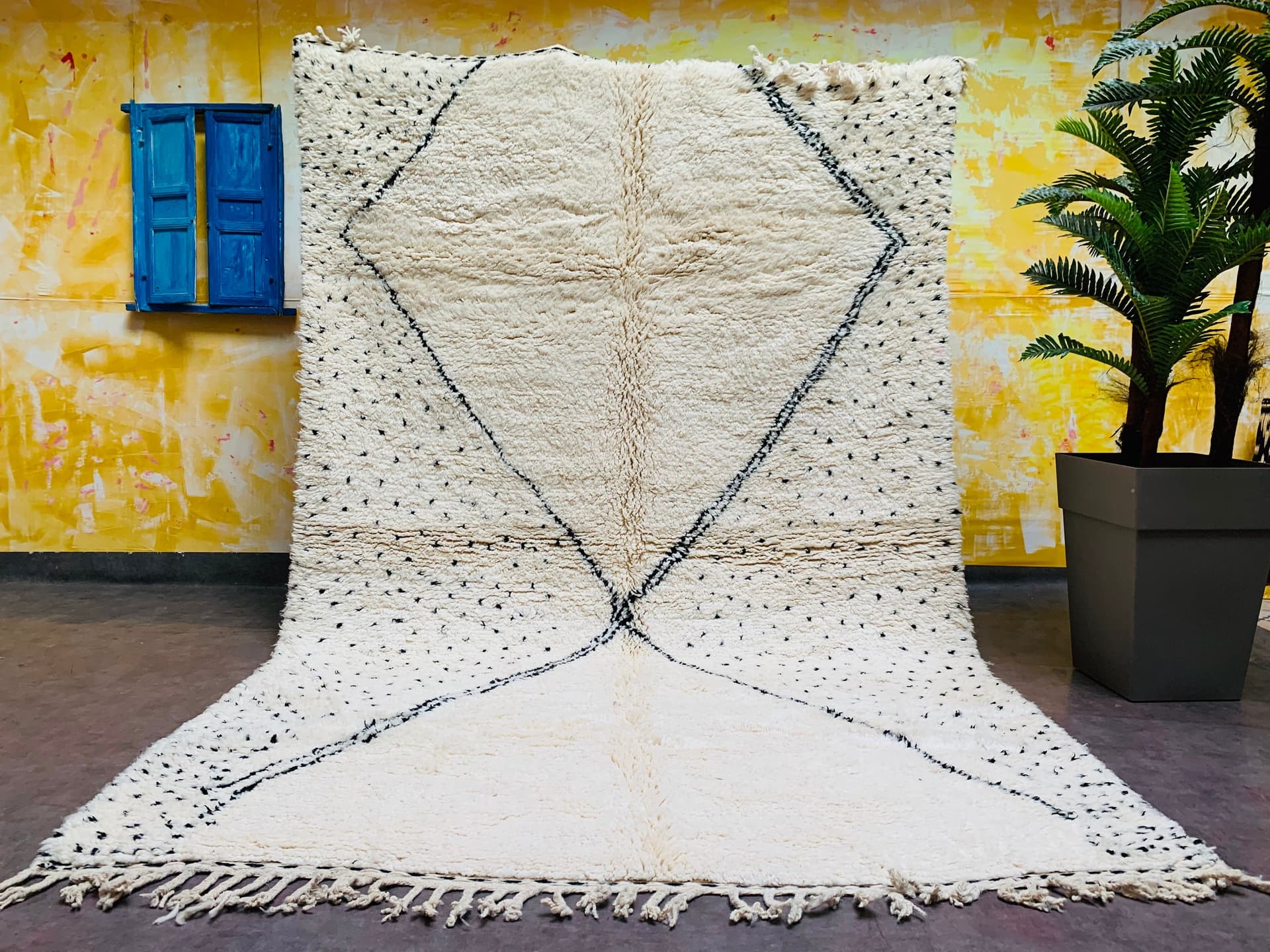 Neutral Diamond Beni Ourain Rug