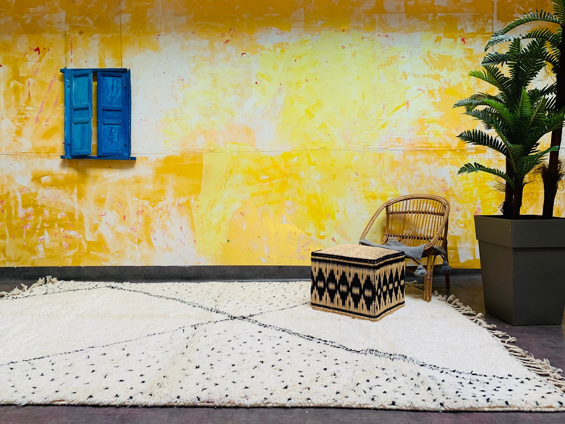 Neutral Diamond Beni Ourain Rug