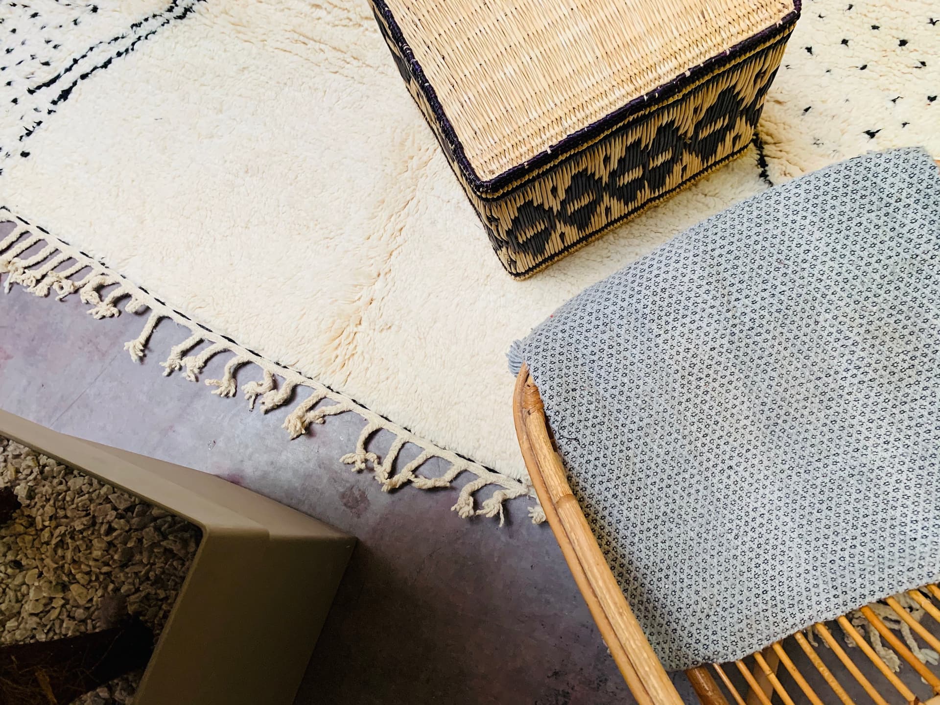 Neutral Diamond Beni Ourain Rug