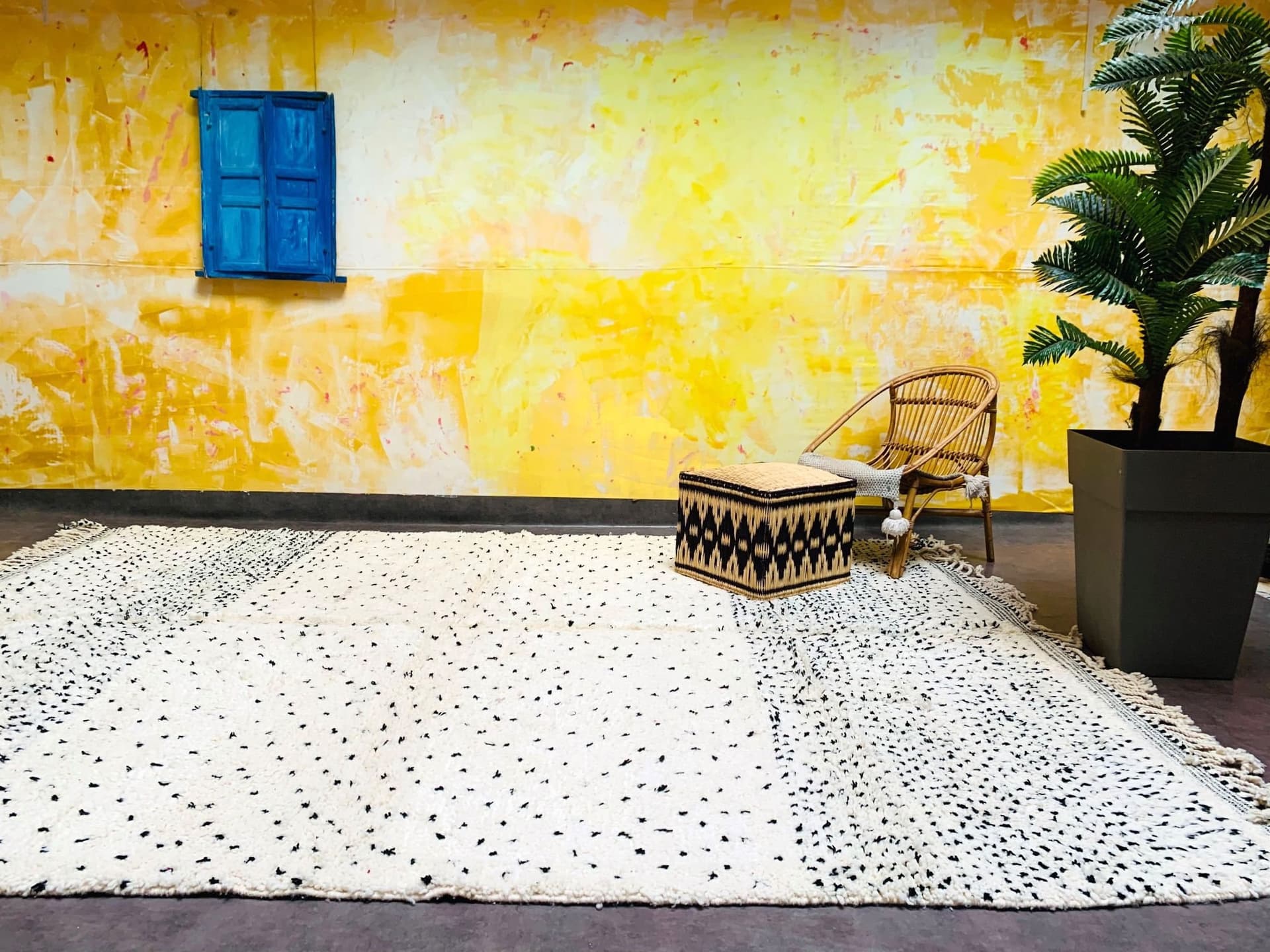 Neutral Speckled Beni Ourain Rug