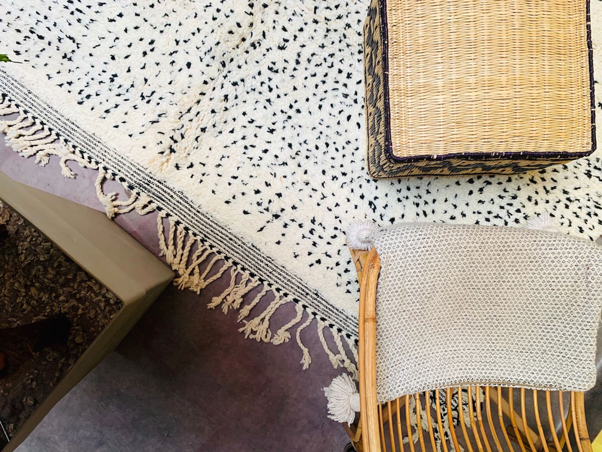 Neutral Speckled Beni Ourain Rug